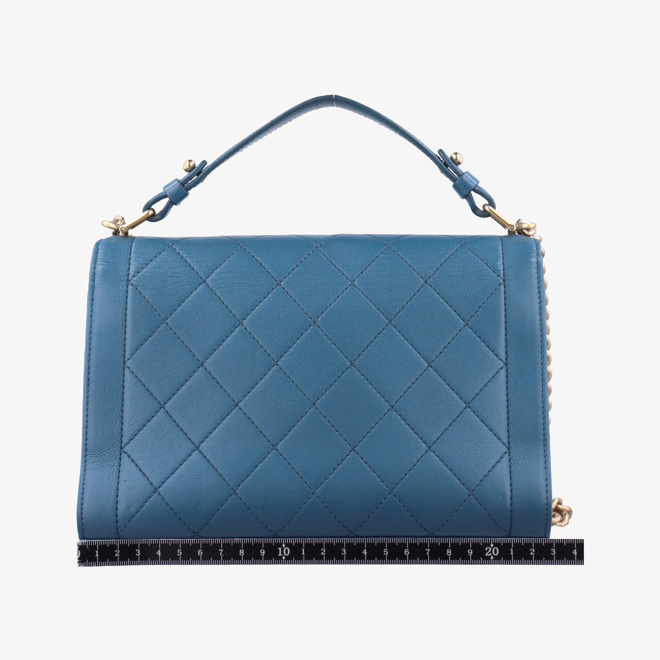 Pre-owned Chanel Label Click Flap Blue Leather A93702 shoulderbag | stylenewstar