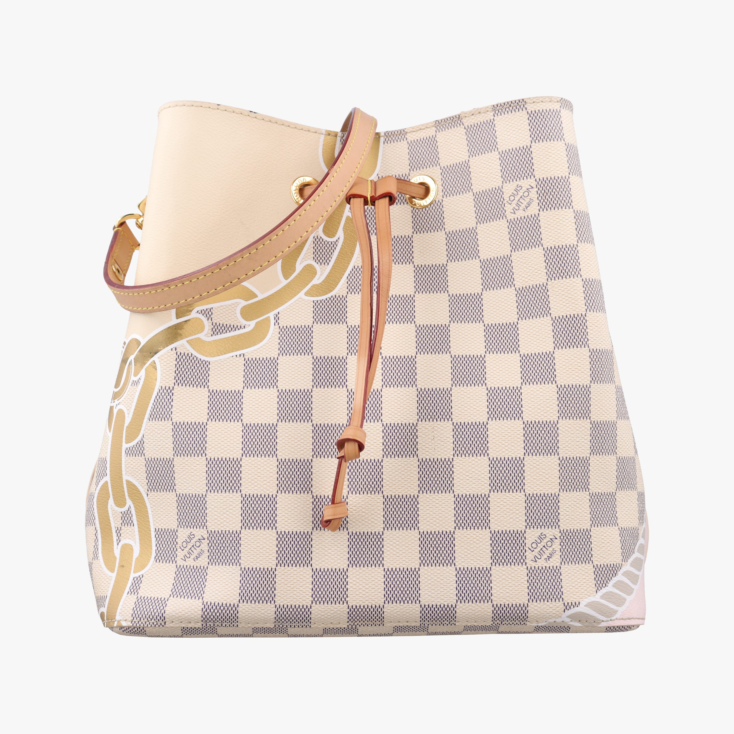 Pre-owned Louis Vuitton NeoNoe MM AZUR×multicolor Damier Canvas N40474 shoulderbag | stylenewstar
