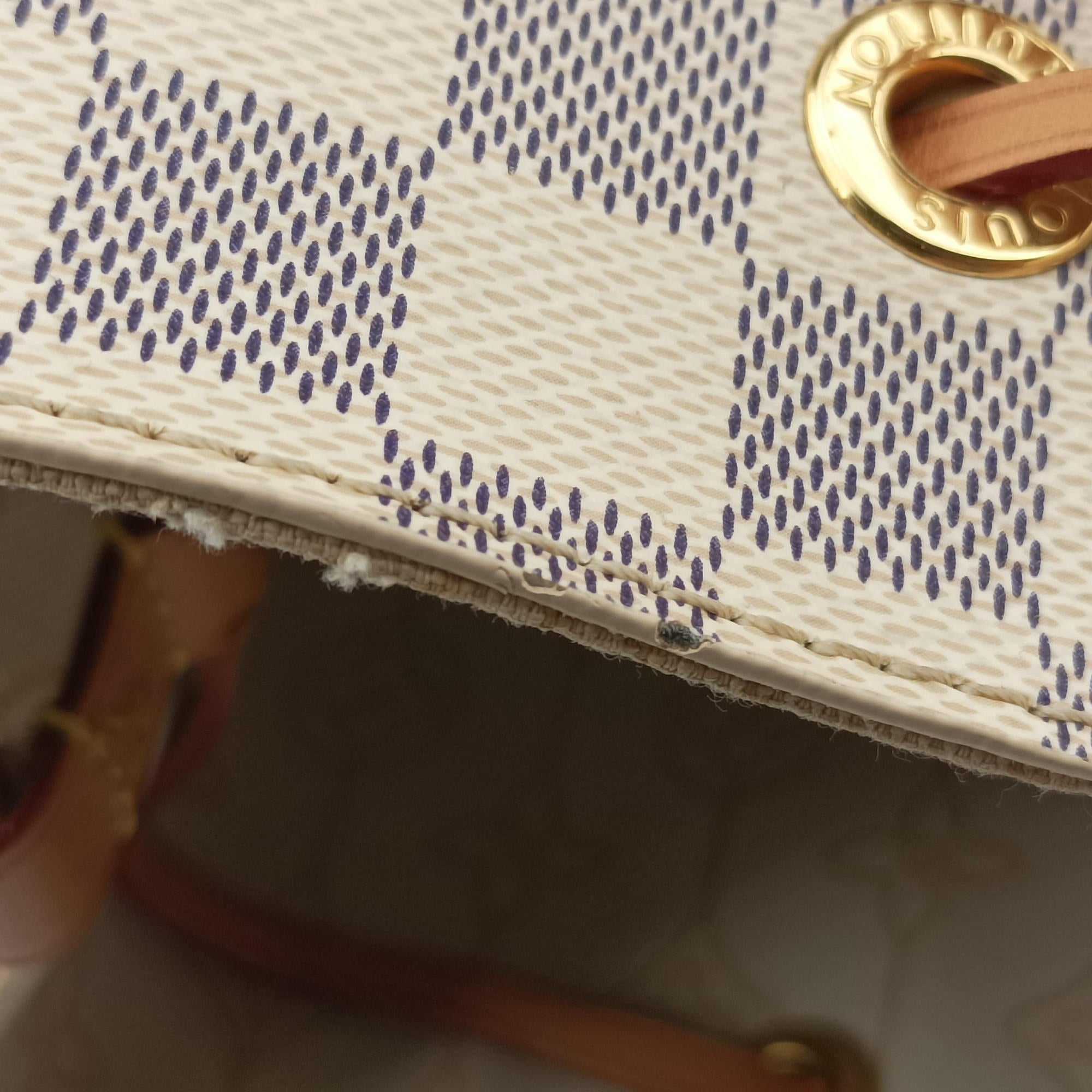 Pre-owned Louis Vuitton NeoNoe MM AZUR×multicolor Damier Canvas N40474 shoulderbag | stylenewstar