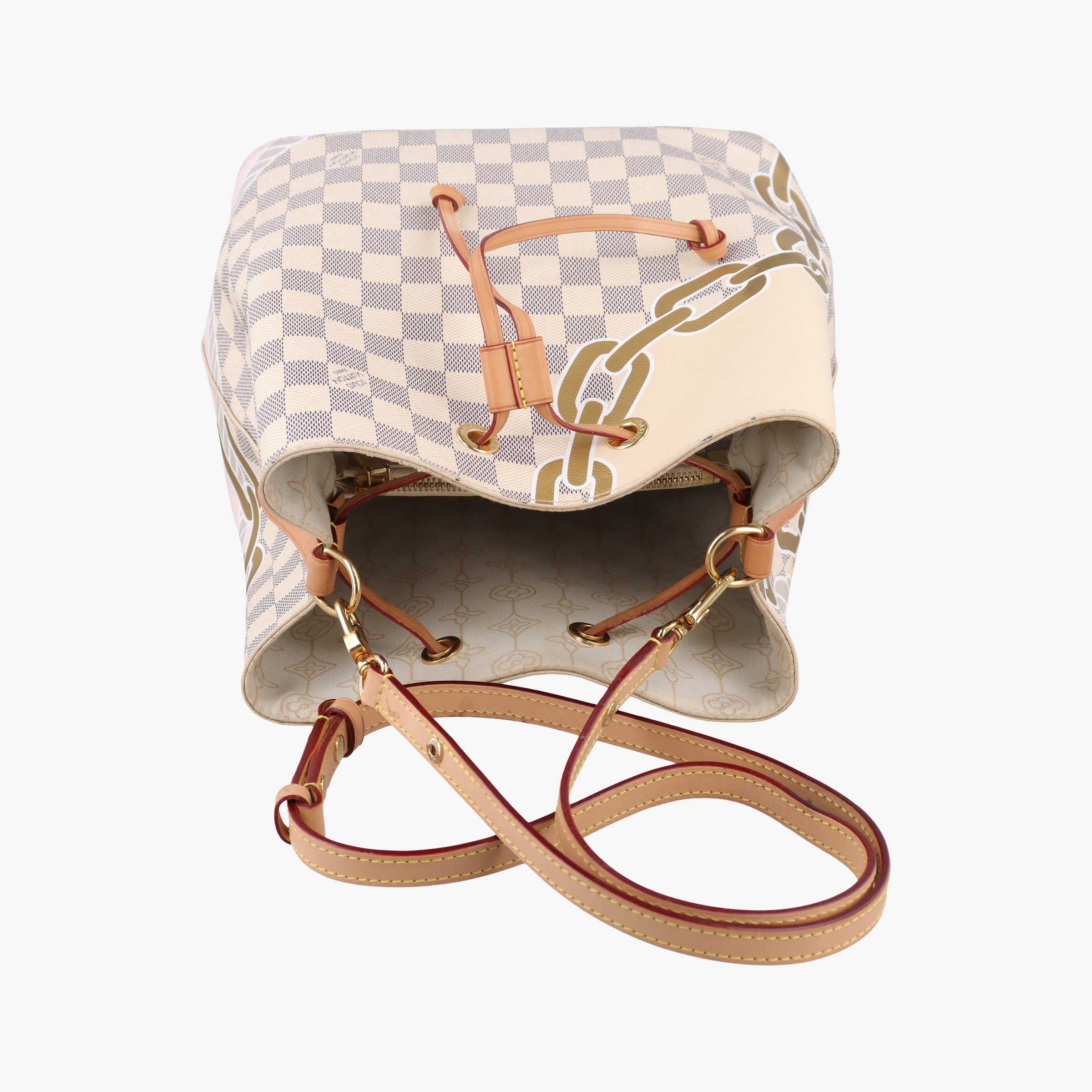 Pre-owned Louis Vuitton NeoNoe MM AZUR×multicolor Damier Canvas N40474 shoulderbag | stylenewstar
