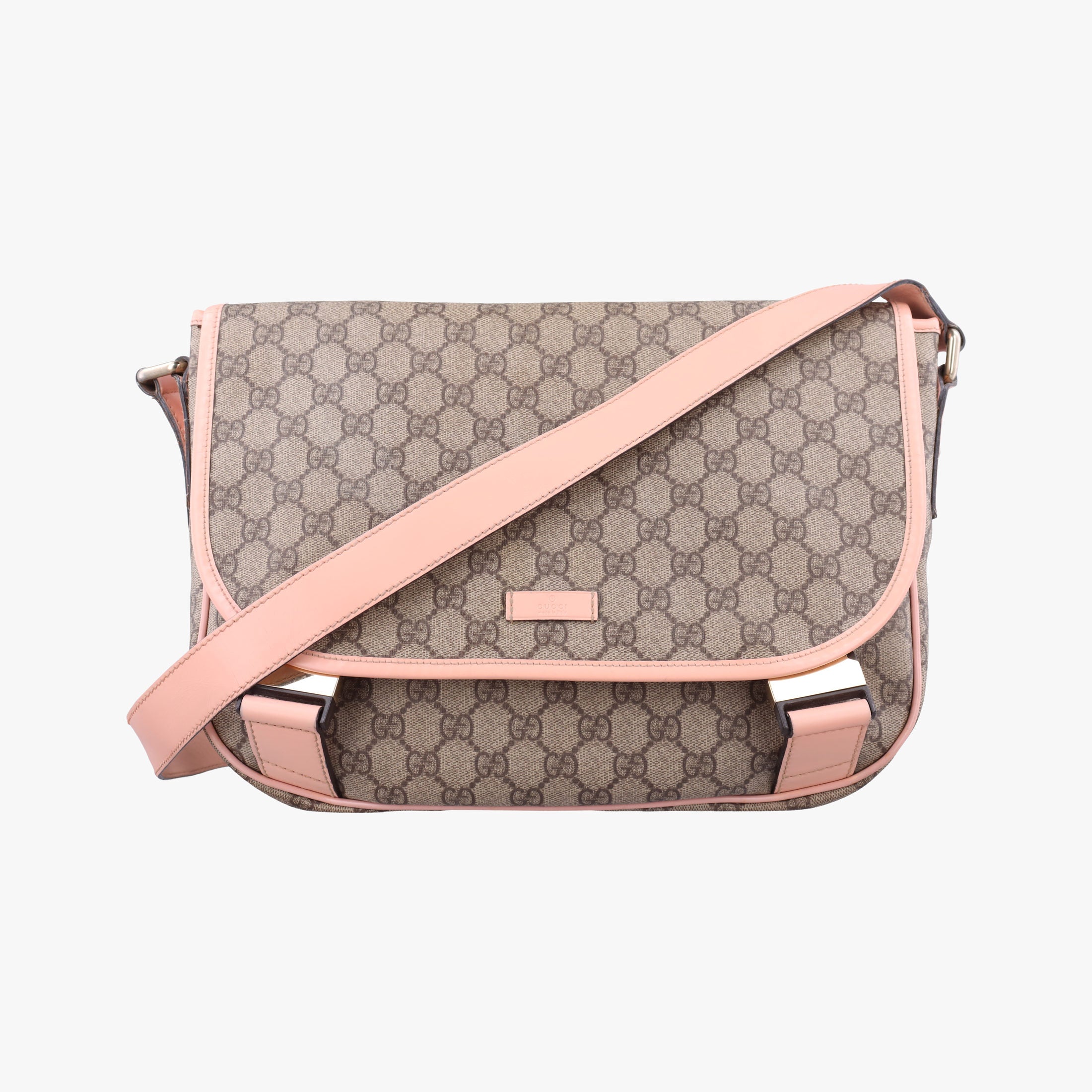 Secondhand Gucci GG Plus Messenger Beige×Pink PVC coated canvas×Leather 201732 shoulderbag | stylenewstar