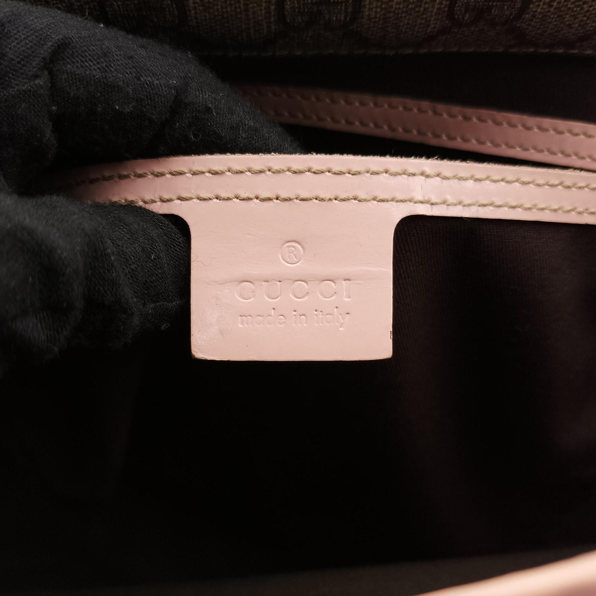 Secondhand Gucci GG Plus Messenger Beige×Pink PVC coated canvas×Leather 201732 shoulderbag | stylenewstar