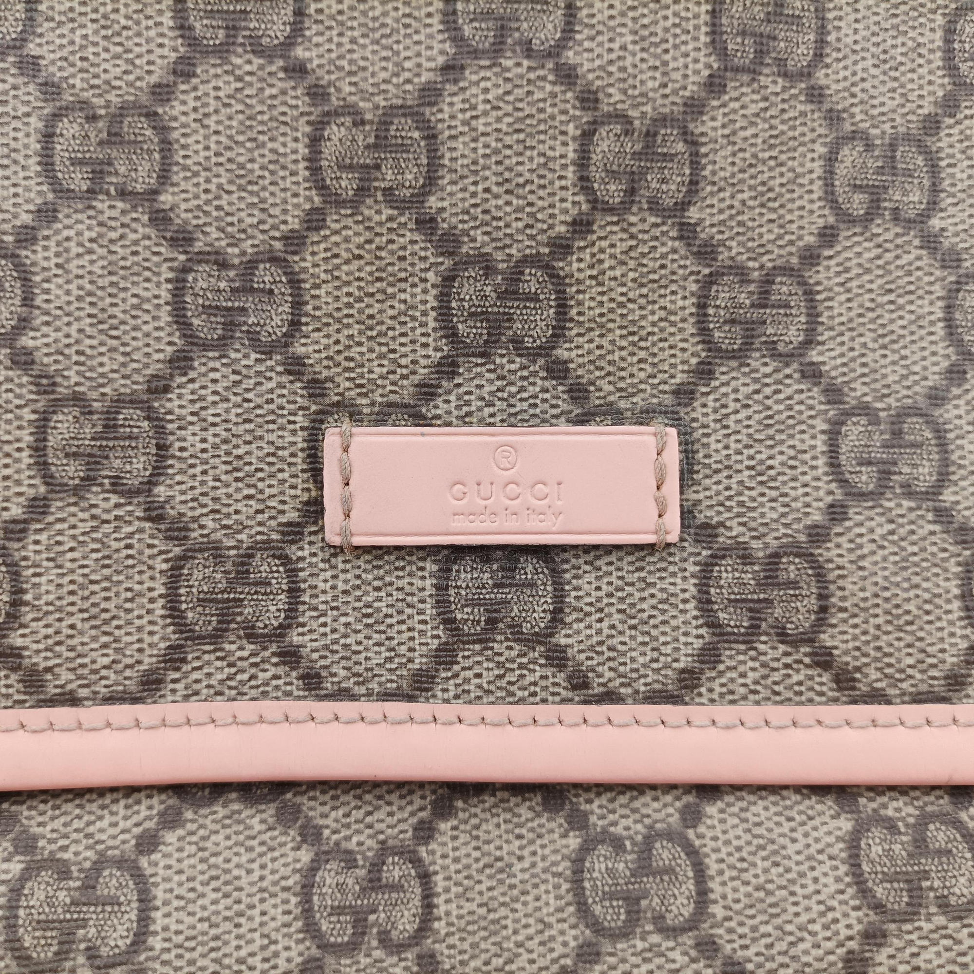 Secondhand Gucci GG Plus Messenger Beige×Pink PVC coated canvas×Leather 201732 shoulderbag | stylenewstar