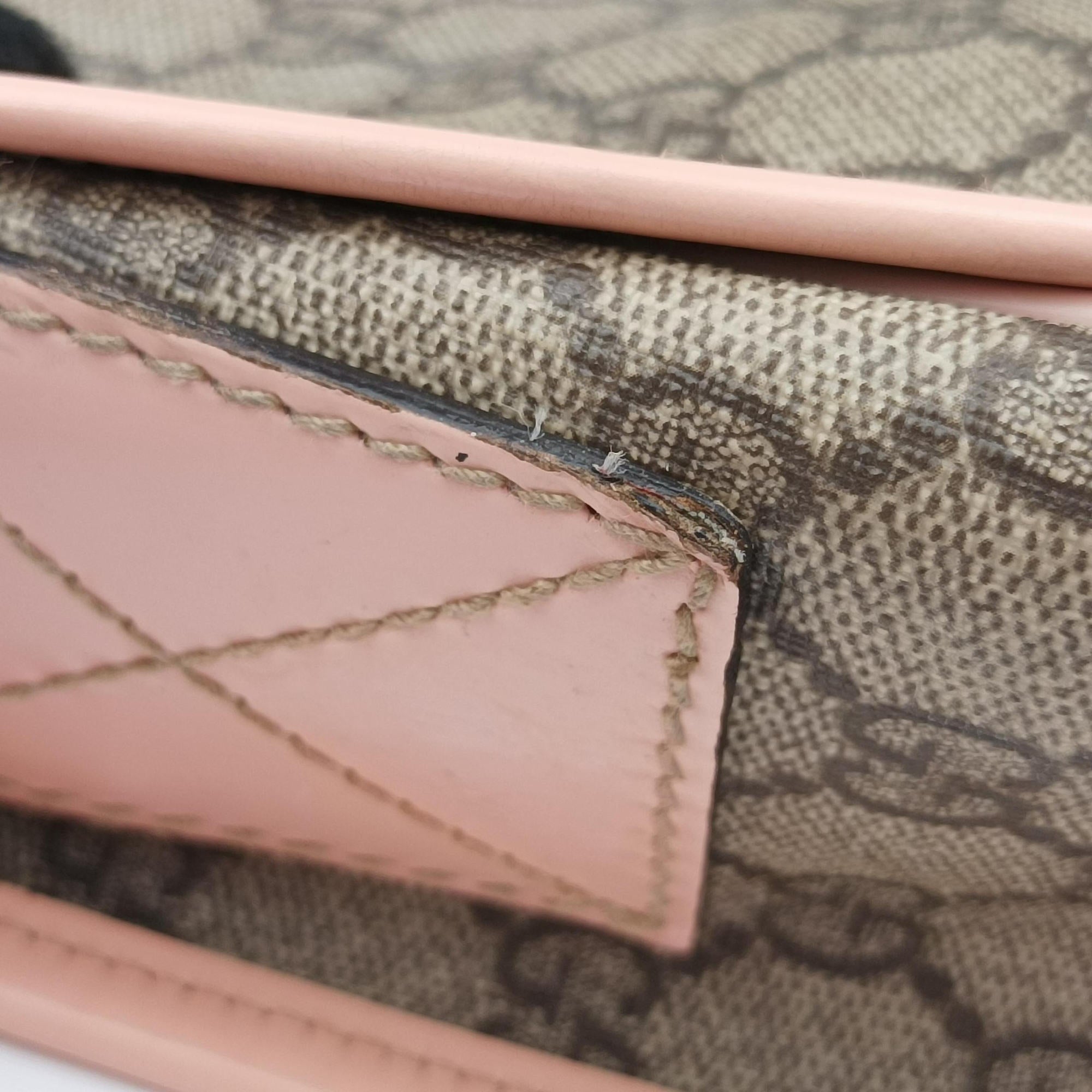 Secondhand Gucci GG Plus Messenger Beige×Pink PVC coated canvas×Leather 201732 shoulderbag | stylenewstar
