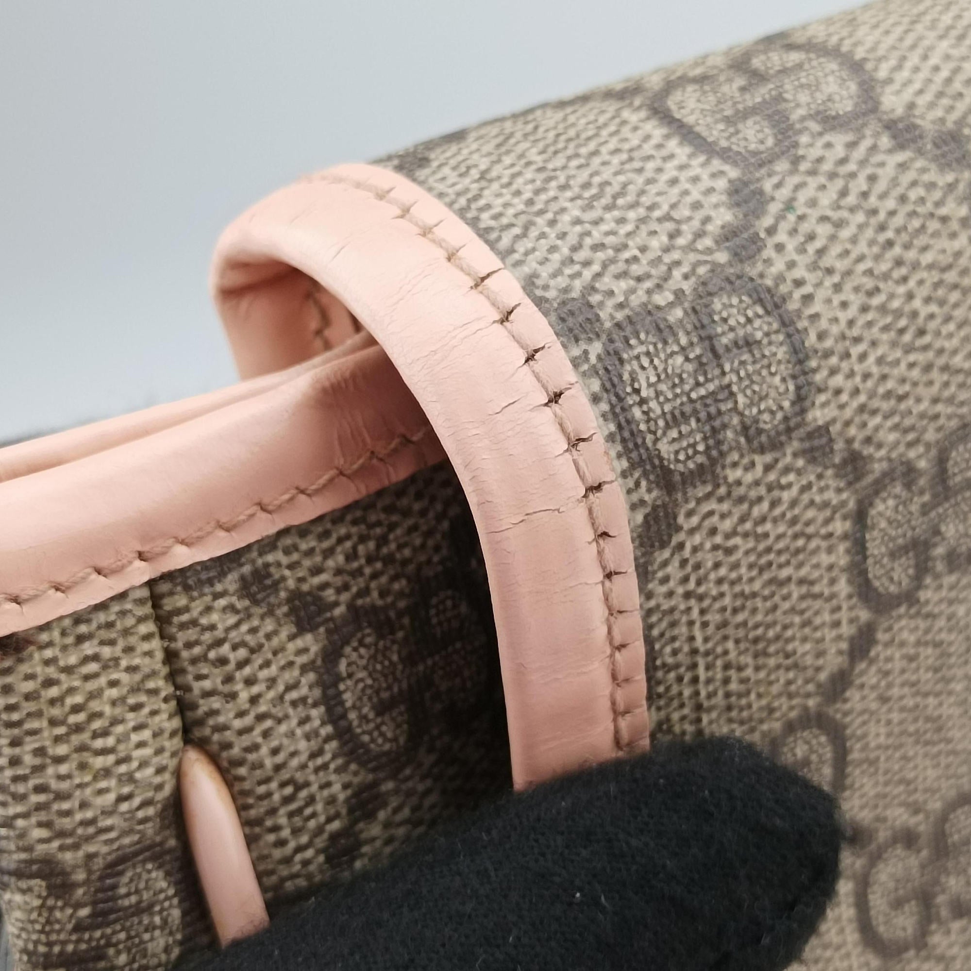 Secondhand Gucci GG Plus Messenger Beige×Pink PVC coated canvas×Leather 201732 shoulderbag | stylenewstar