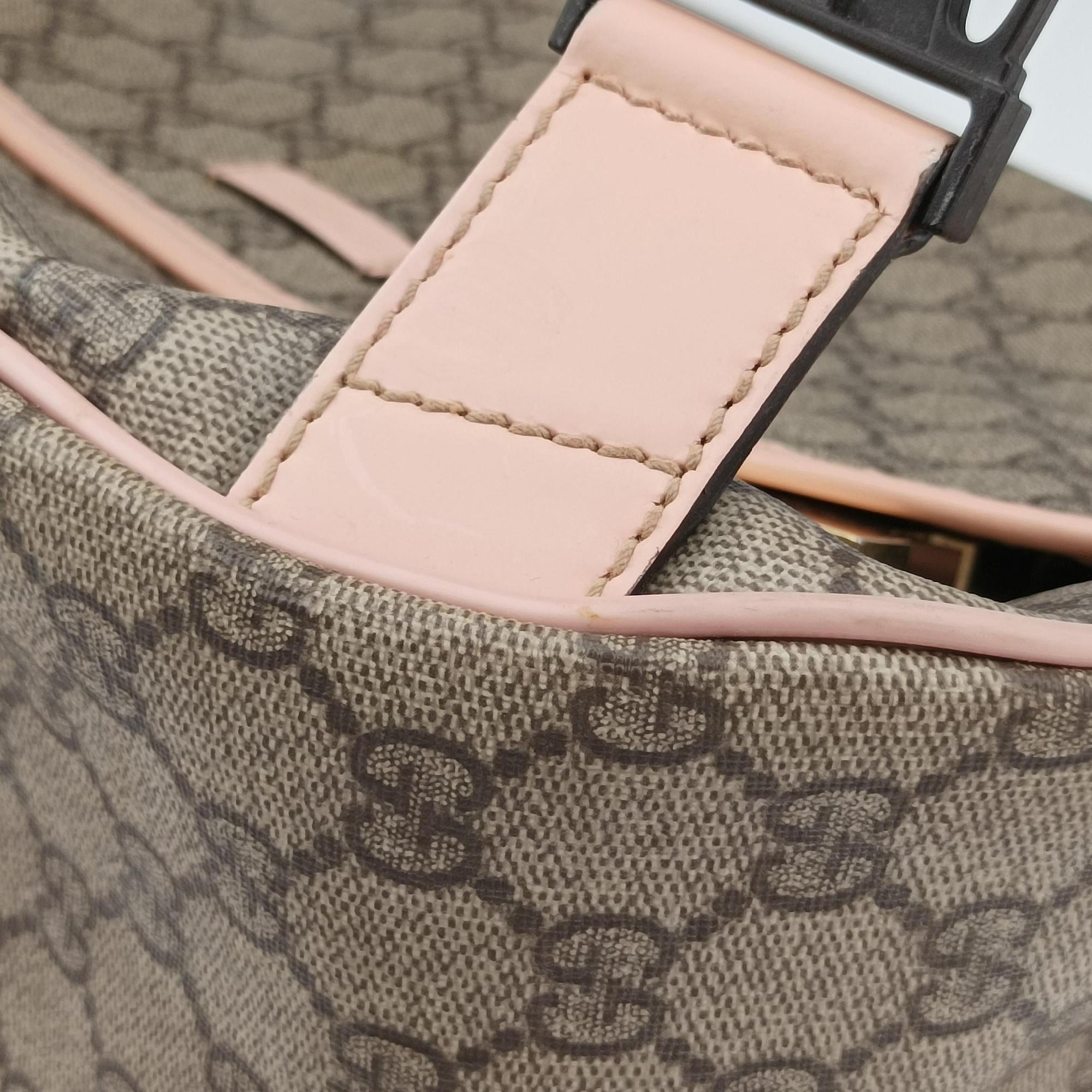 Secondhand Gucci GG Plus Messenger Beige×Pink PVC coated canvas×Leather 201732 shoulderbag | stylenewstar