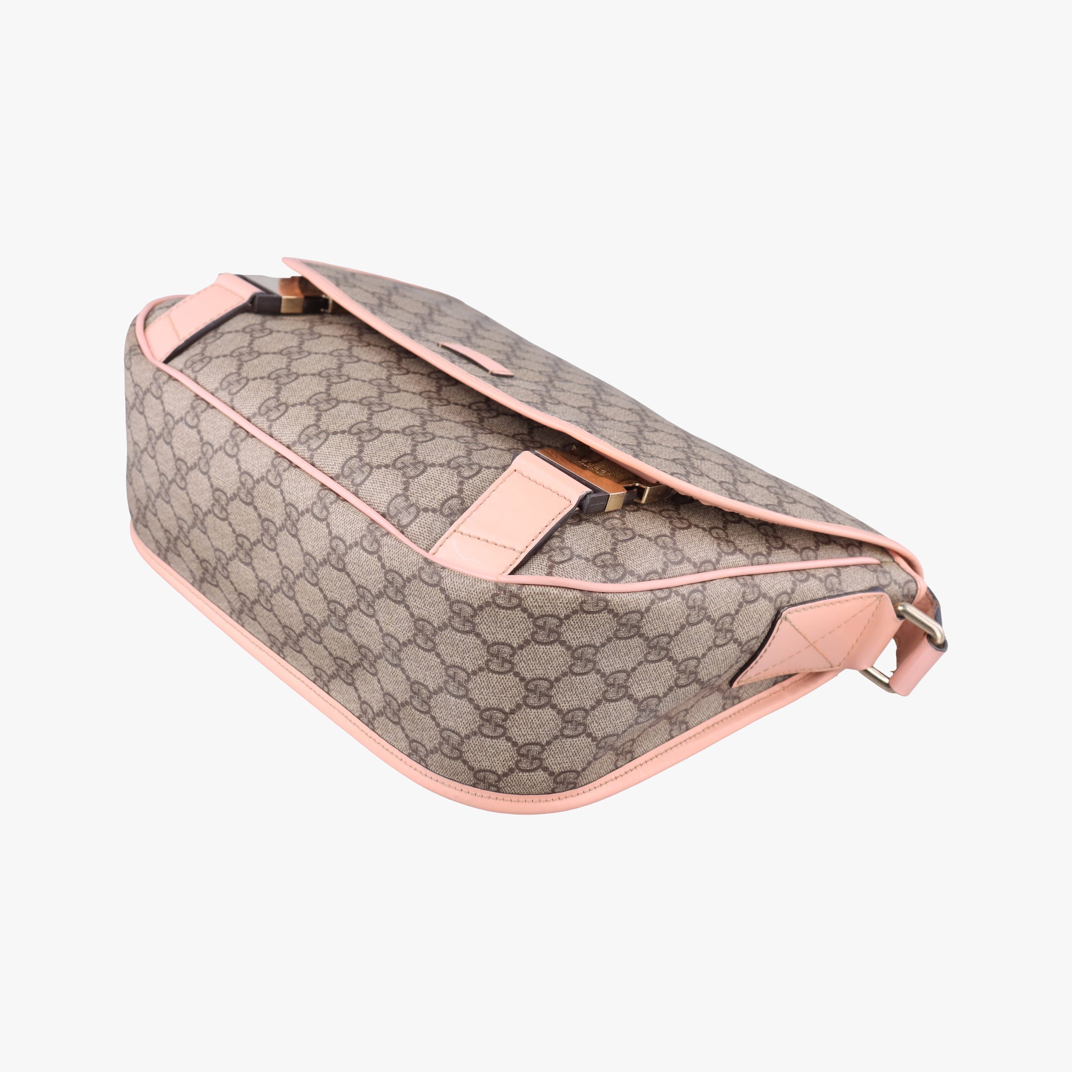 Secondhand Gucci GG Plus Messenger Beige×Pink PVC coated canvas×Leather 201732 shoulderbag | stylenewstar
