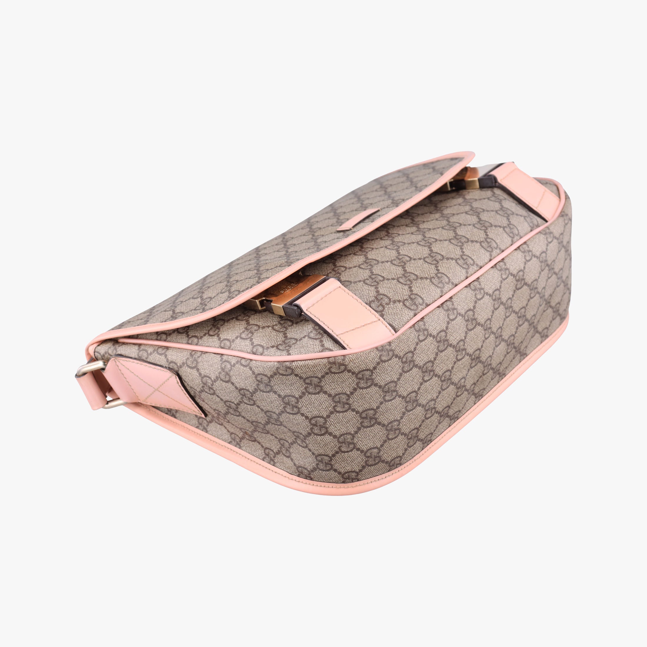 Secondhand Gucci GG Plus Messenger Beige×Pink PVC coated canvas×Leather 201732 shoulderbag | stylenewstar