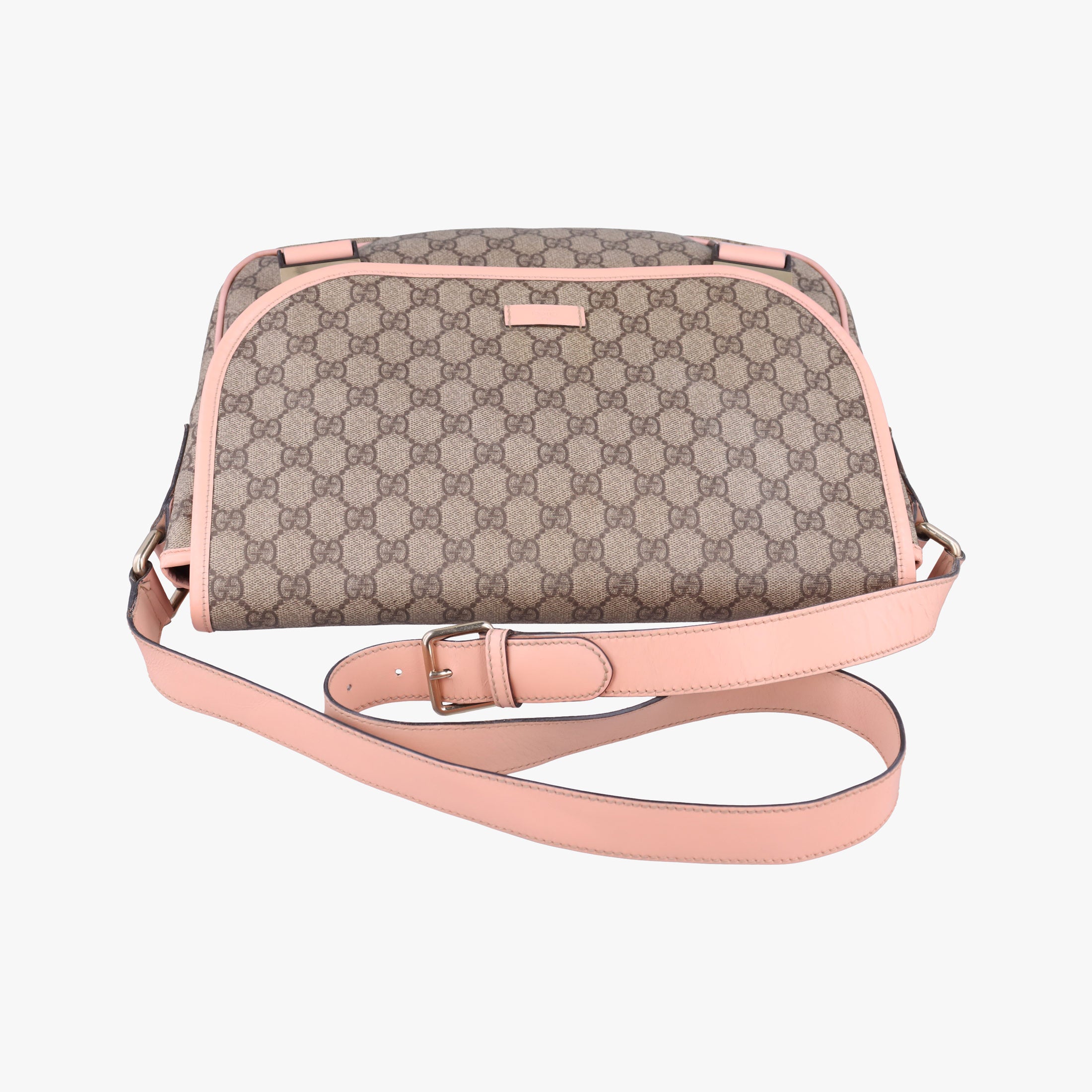 Secondhand Gucci GG Plus Messenger Beige×Pink PVC coated canvas×Leather 201732 shoulderbag | stylenewstar