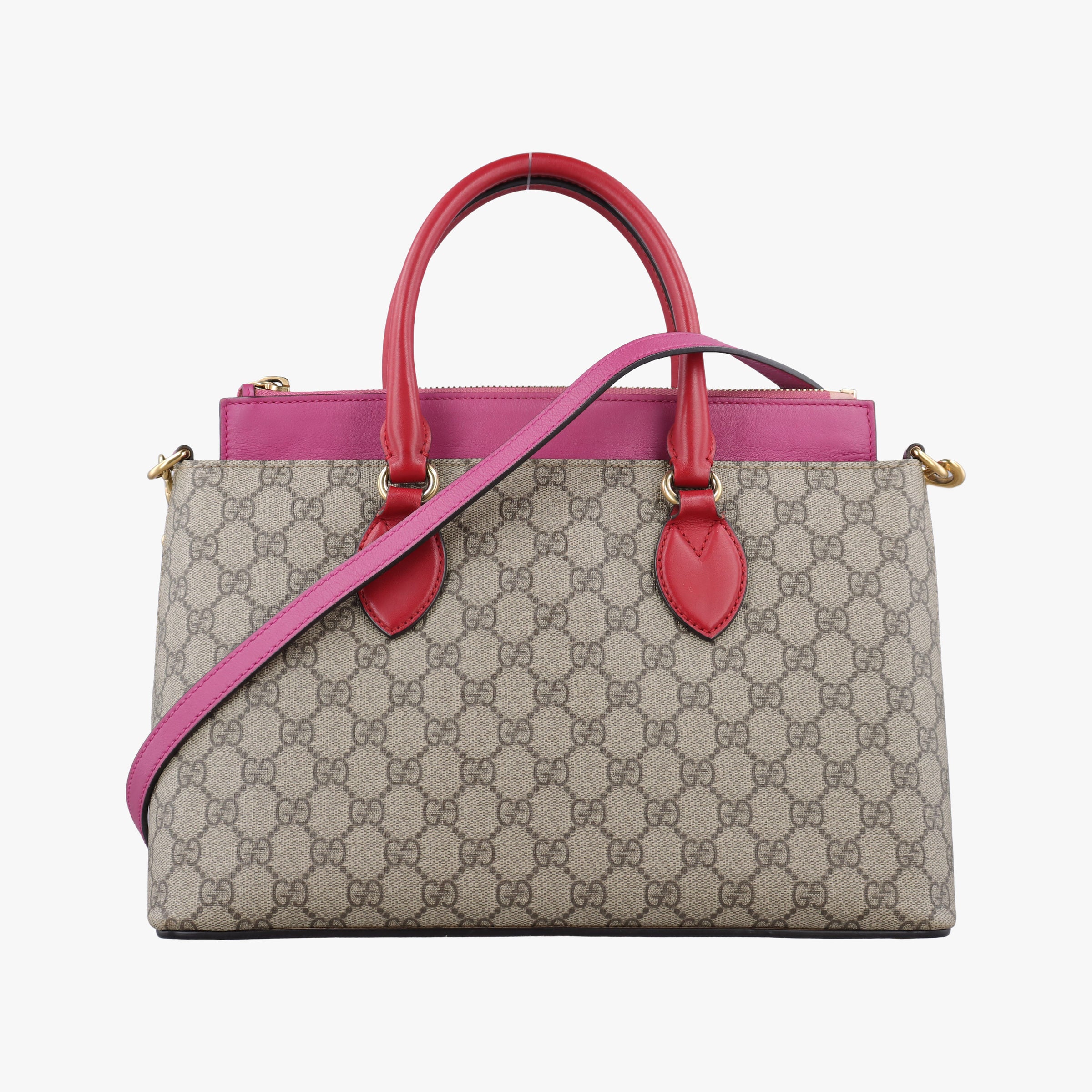 Pre-owned Gucci GG SUPREME Brown PVC coated canvas×Leather 409534 shoulderbag | stylenewstar
