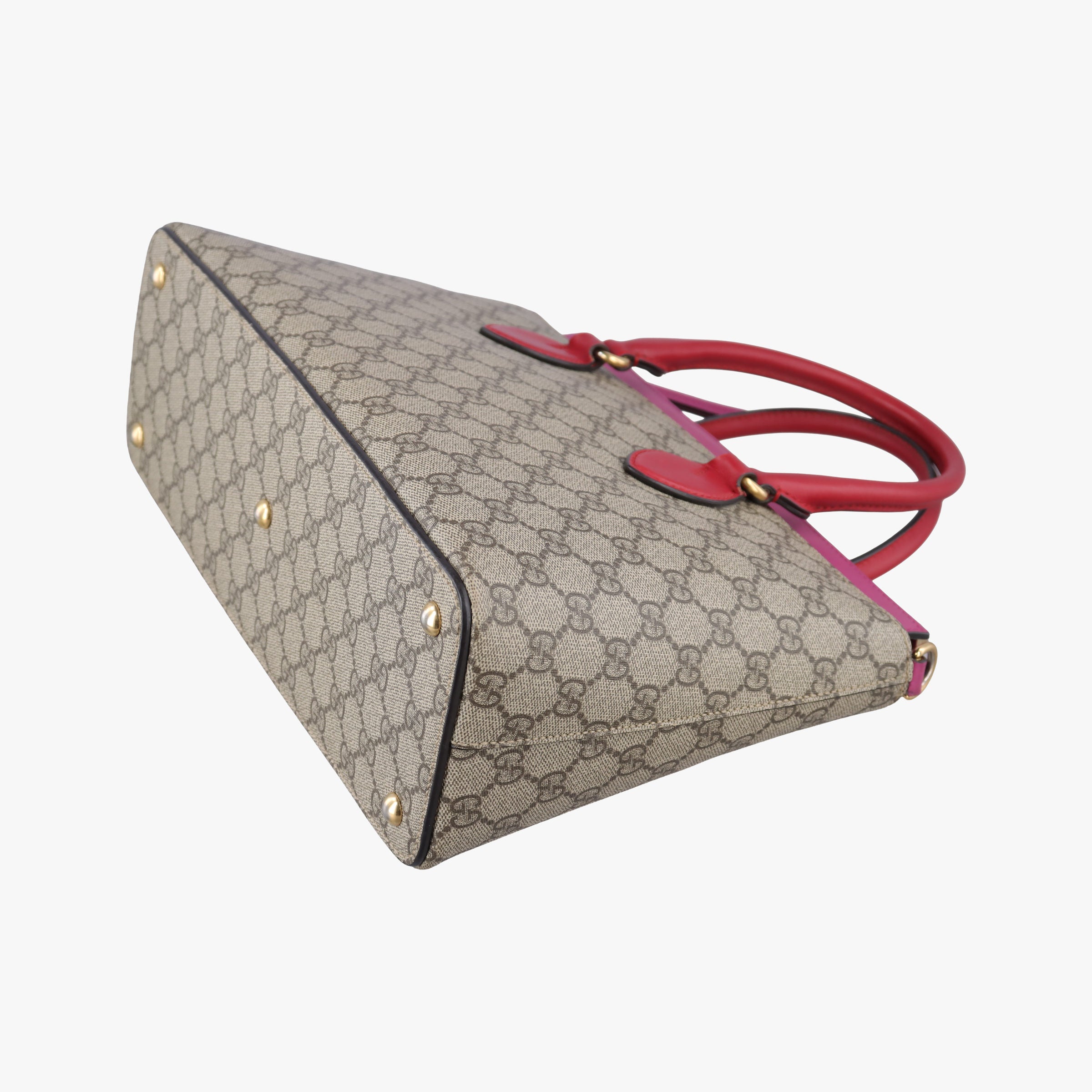 Pre-owned Gucci GG SUPREME Brown PVC coated canvas×Leather 409534 shoulderbag | stylenewstar