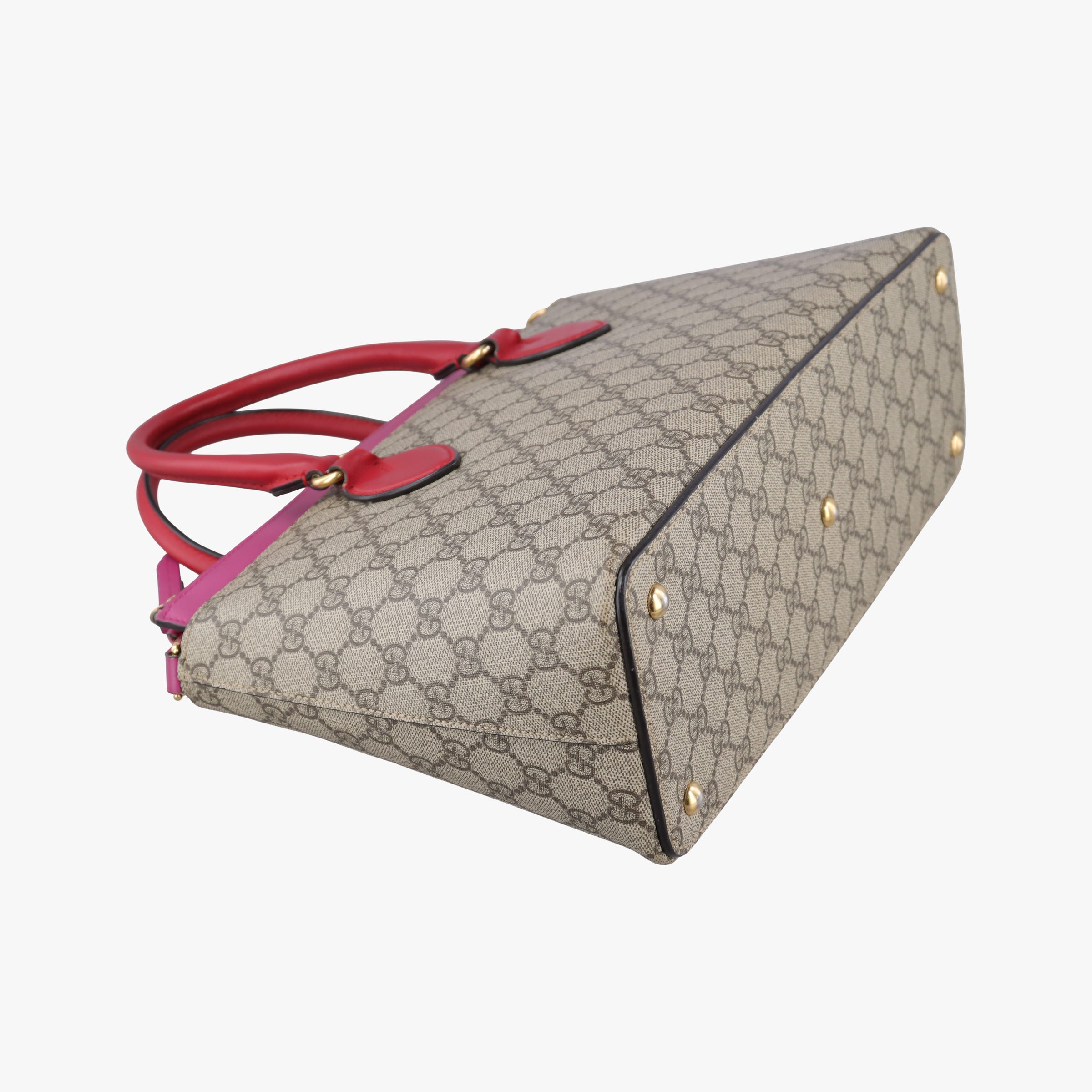 Pre-owned Gucci GG SUPREME Brown PVC coated canvas×Leather 409534 shoulderbag | stylenewstar