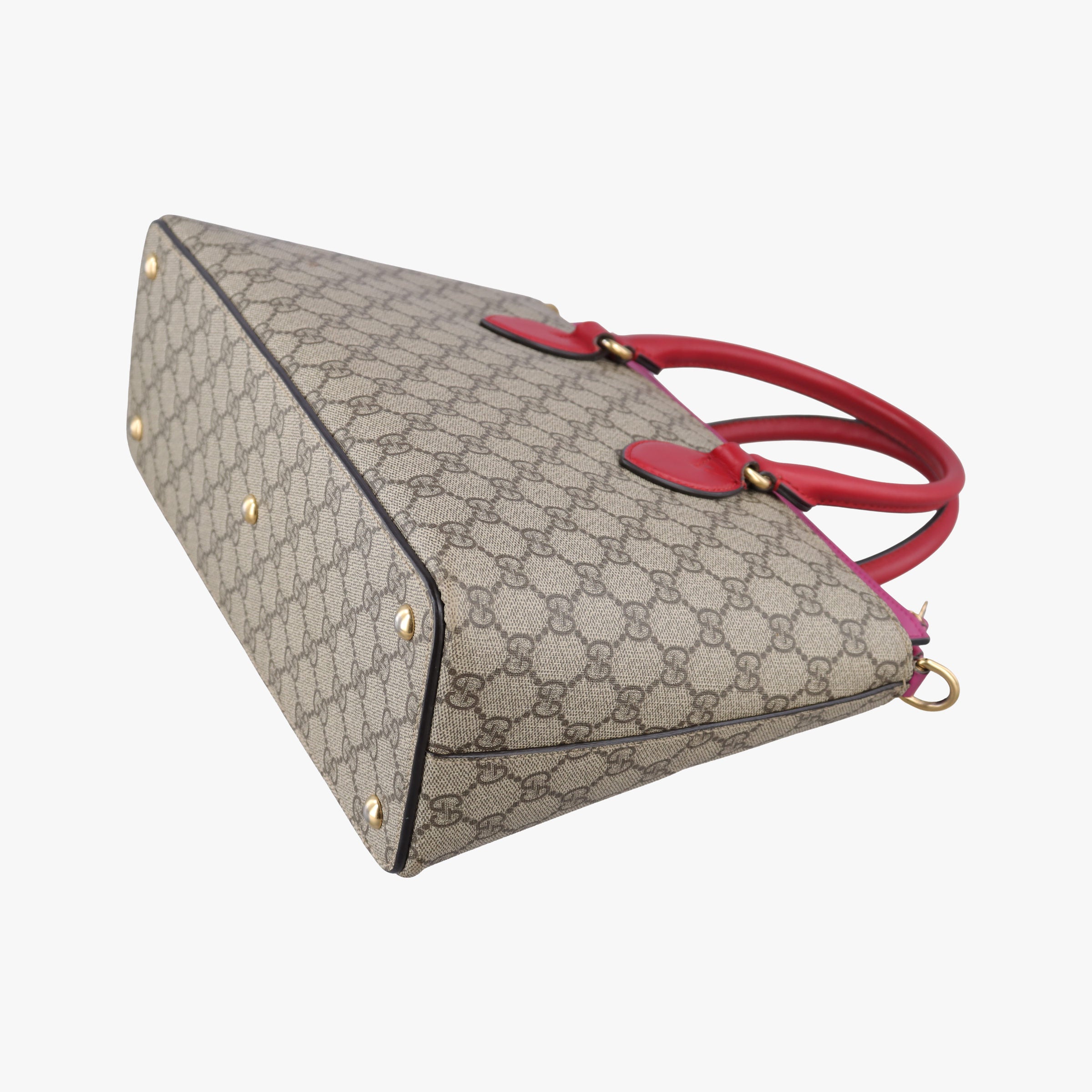 Pre-owned Gucci GG SUPREME Brown PVC coated canvas×Leather 409534 shoulderbag | stylenewstar