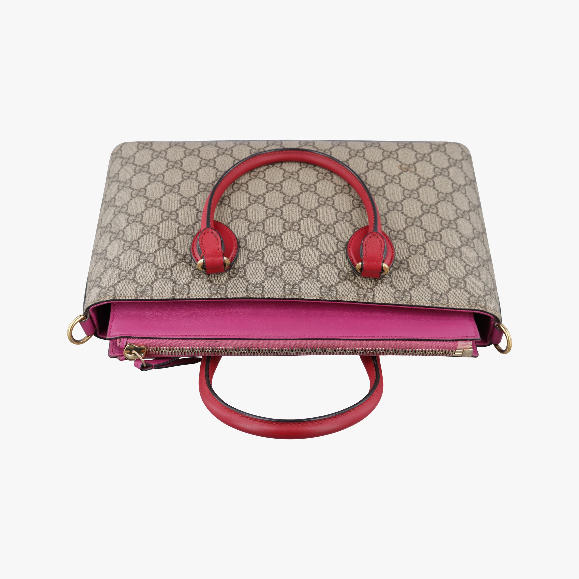 Pre-owned Gucci GG SUPREME Brown PVC coated canvas×Leather 409534 shoulderbag | stylenewstar