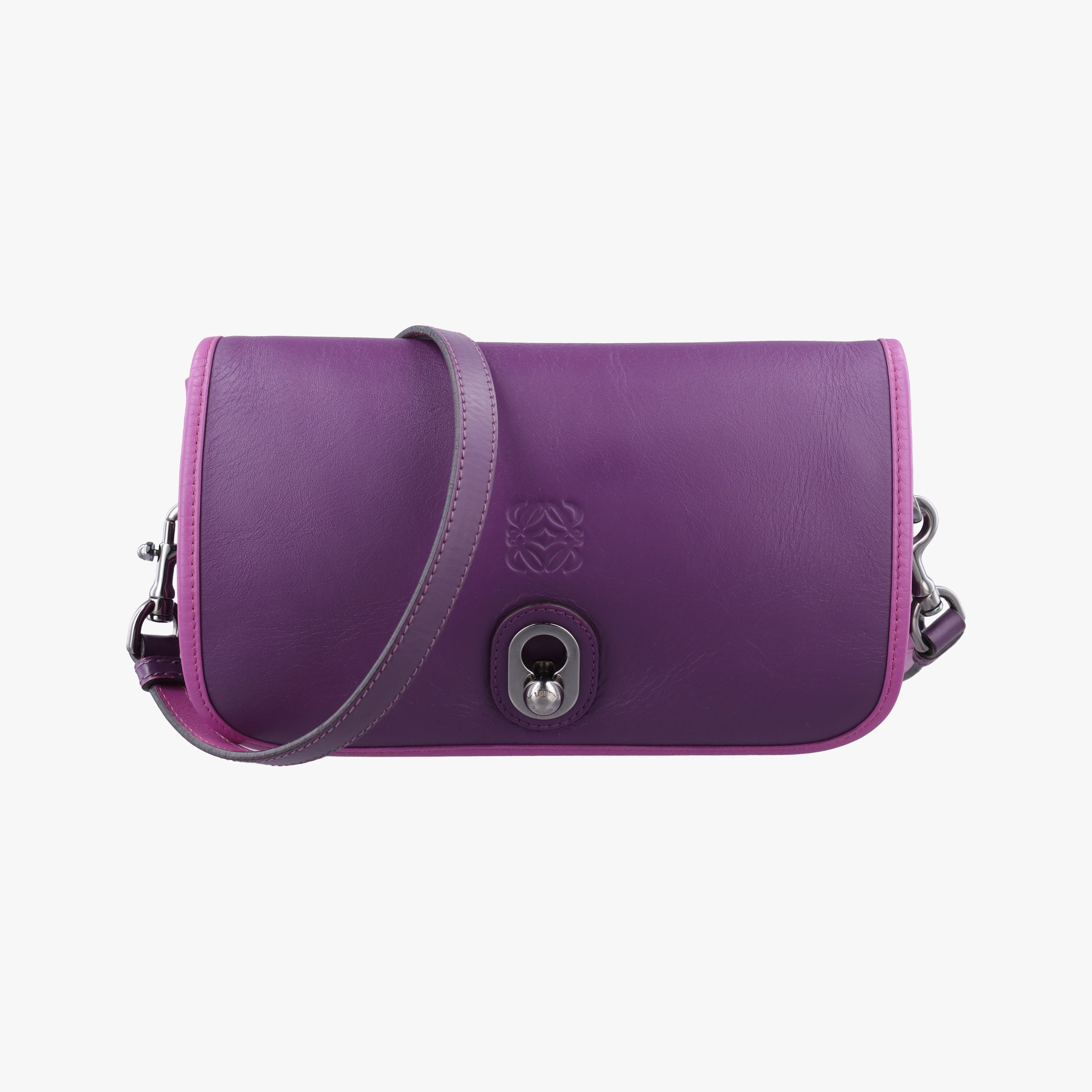 Pre-owned Loewe Ines Purple Leather  shoulderbag | stylenewstar