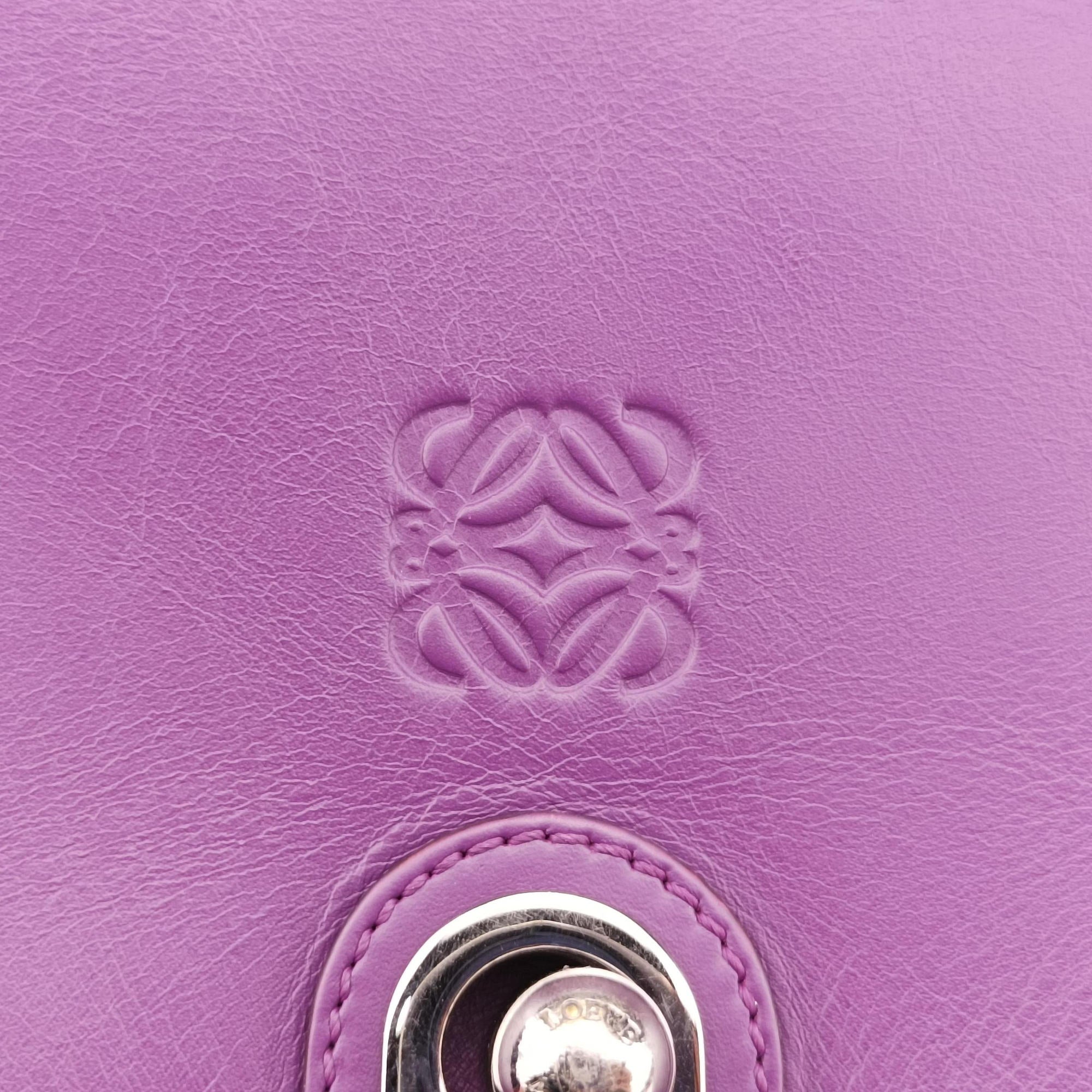 Pre-owned Loewe Ines Purple Leather  shoulderbag | stylenewstar