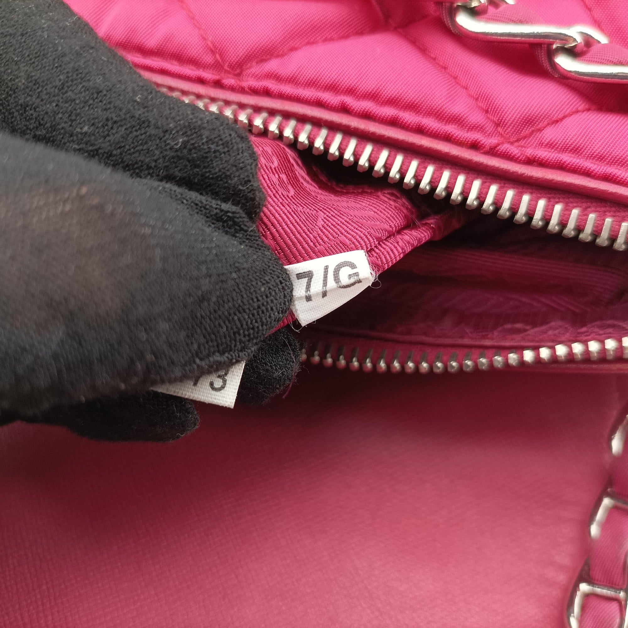 Pre-owned Prada Stitched quilting Rose nylon BR4965 shoulderbag | stylenewstar