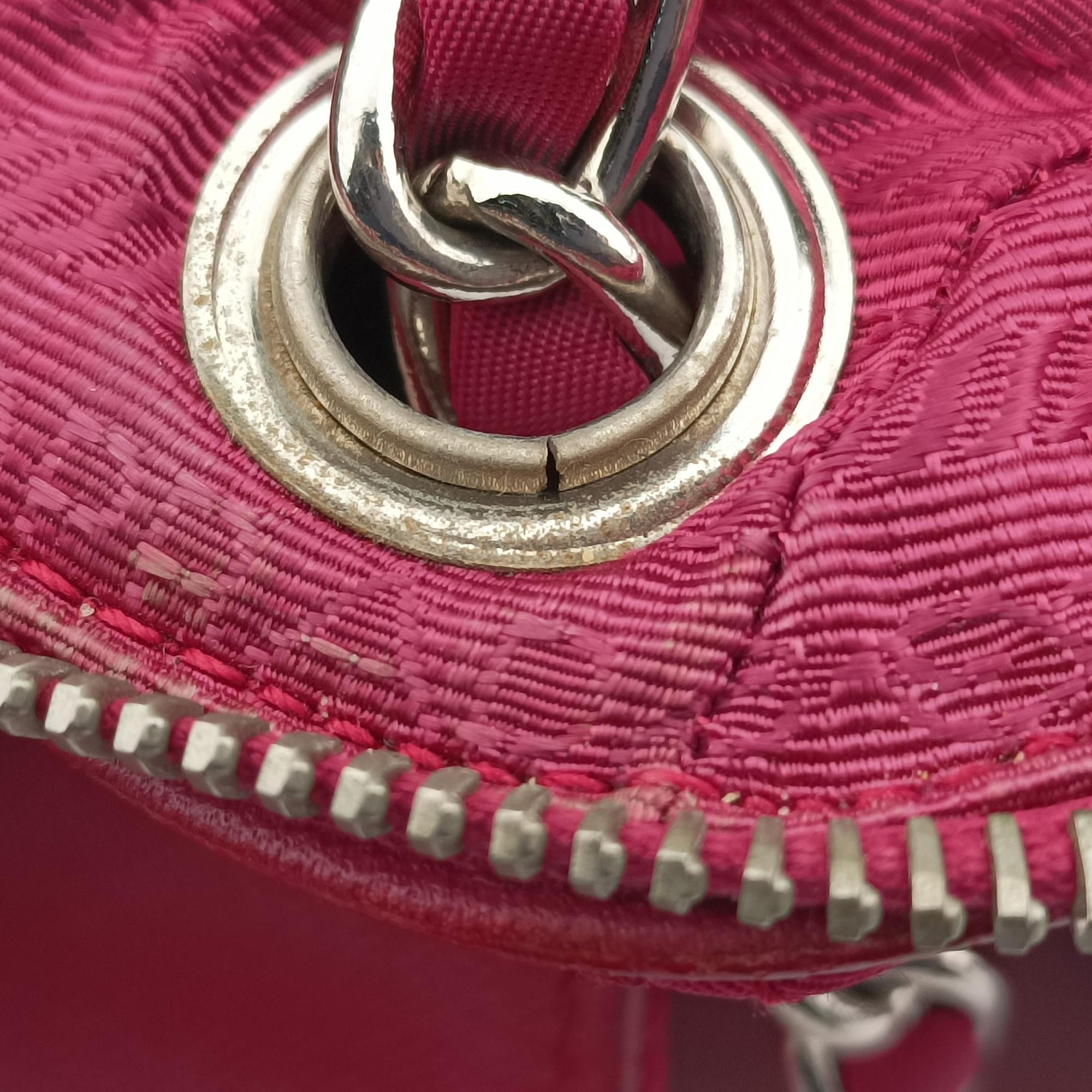 Pre-owned Prada Stitched quilting Rose nylon BR4965 shoulderbag | stylenewstar