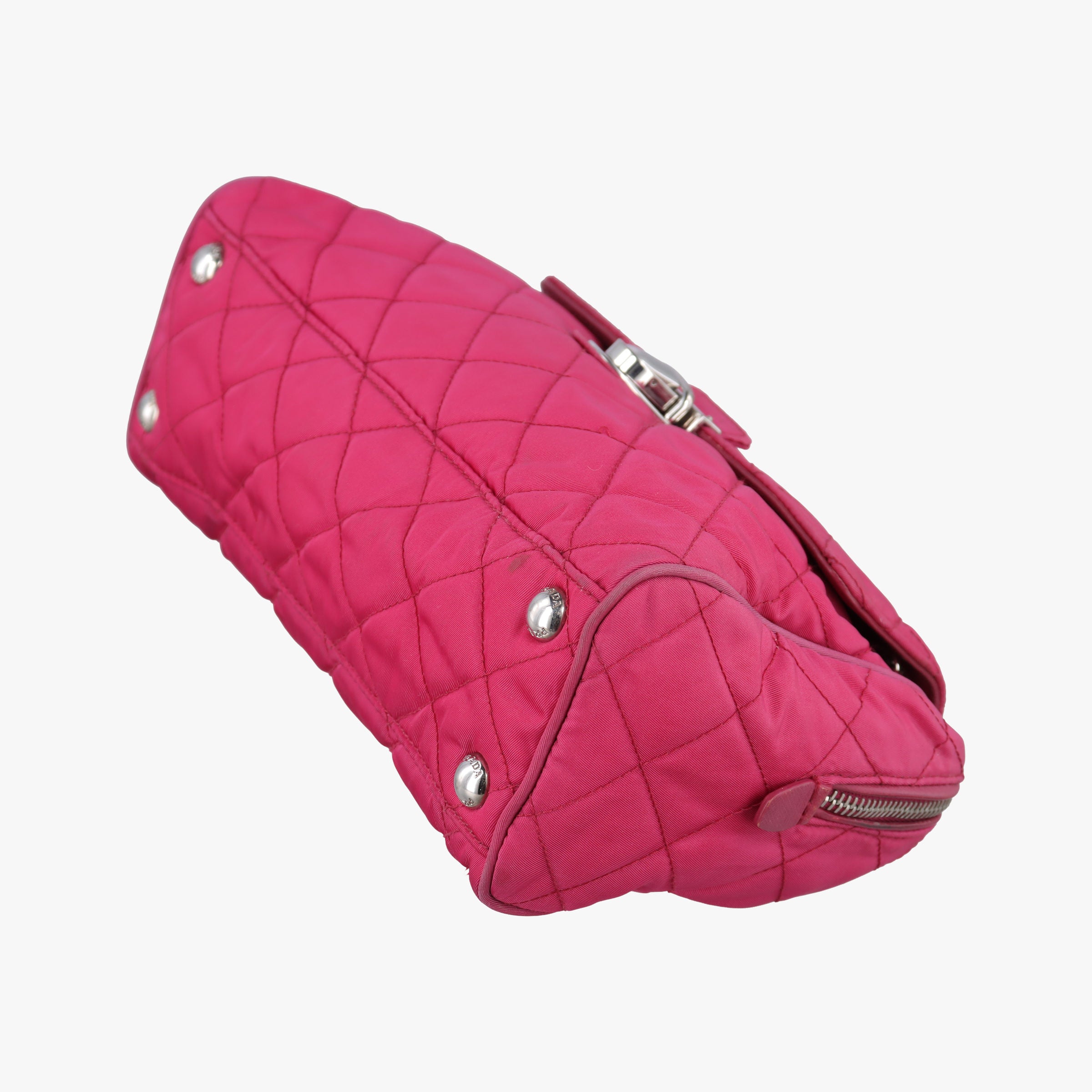 Pre-owned Prada Stitched quilting Rose nylon BR4965 shoulderbag | stylenewstar