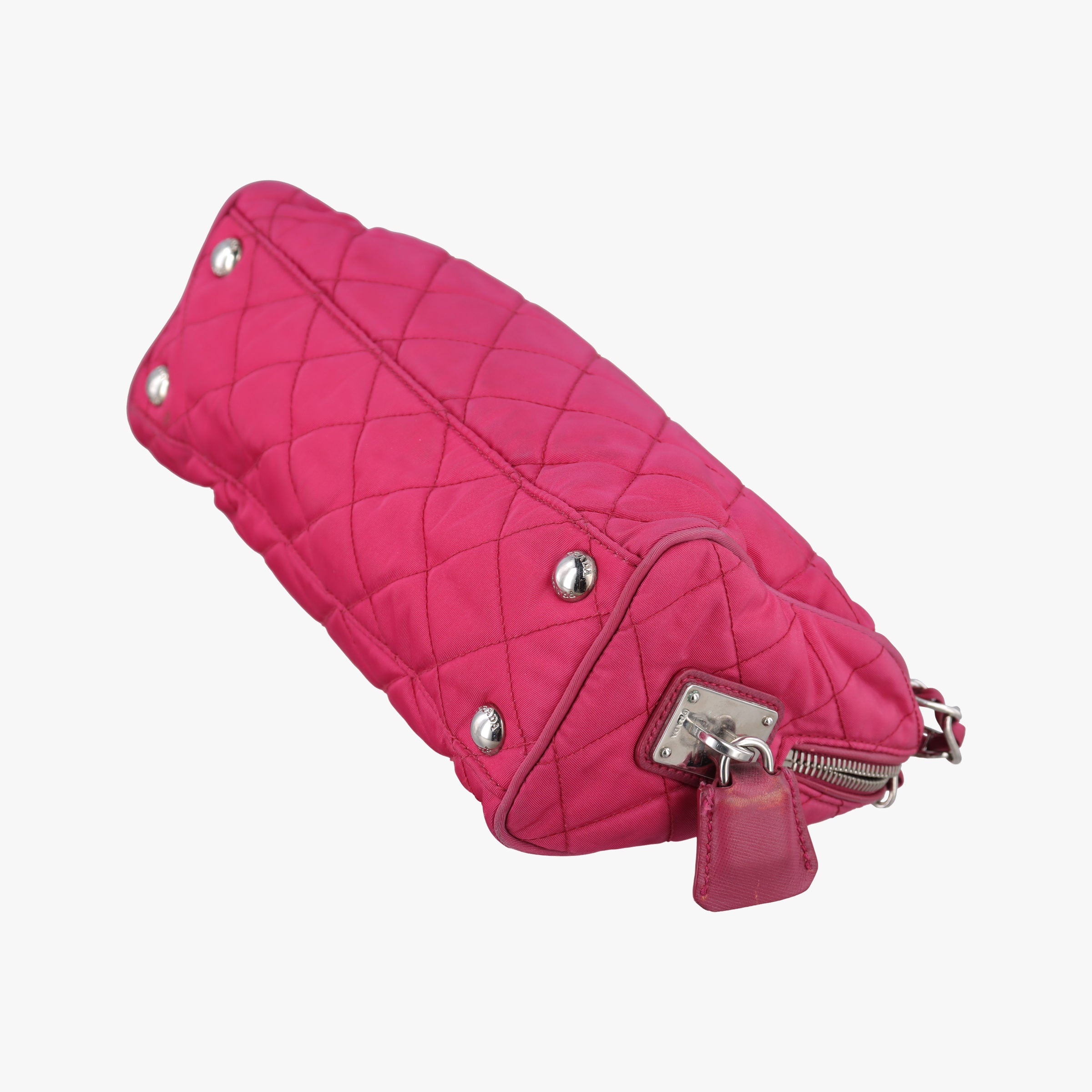 Pre-owned Prada Stitched quilting Rose nylon BR4965 shoulderbag | stylenewstar