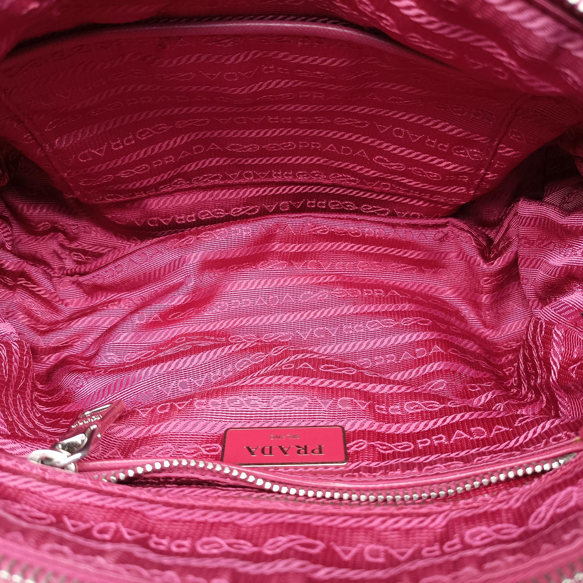 Pre-owned Prada Stitched quilting Rose nylon BR4965 shoulderbag | stylenewstar