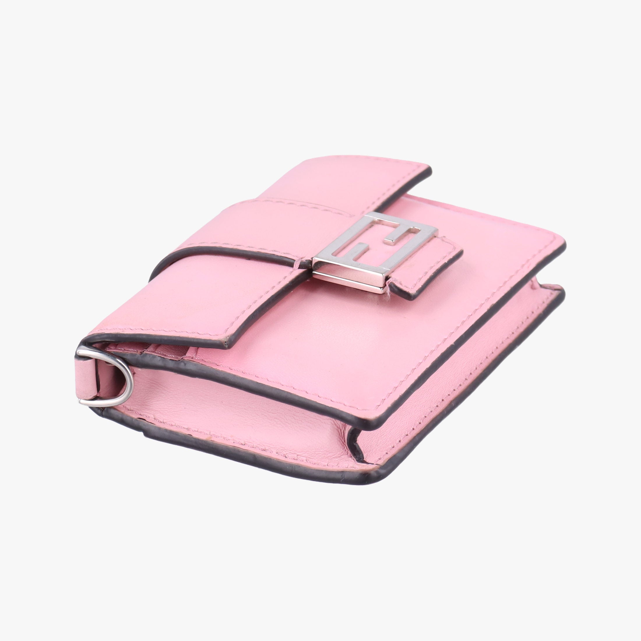 Secondhand Fendi micro flat Baguette Pink Leather 7M0311 shoulderbag | stylenewstar