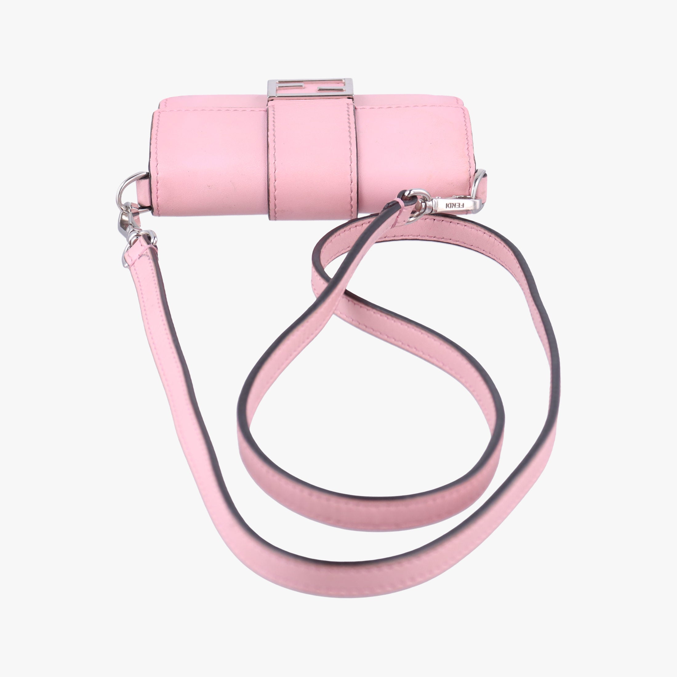 Secondhand Fendi micro flat Baguette Pink Leather 7M0311 shoulderbag | stylenewstar
