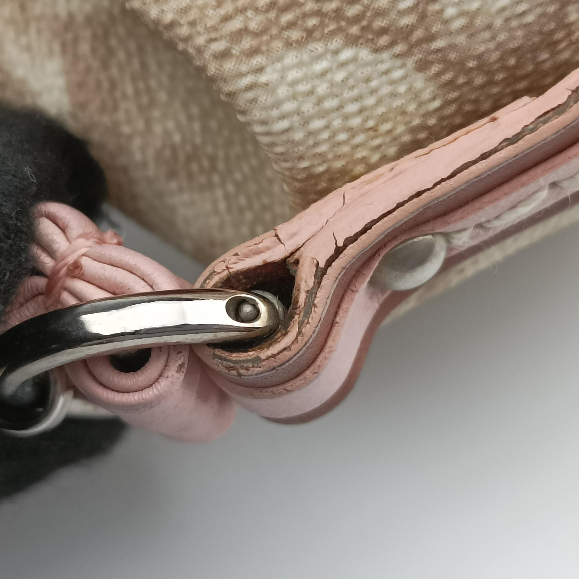 Vintage Christian Dior Romantic Heart Trotter Beige x Brown x Pink PVC Coated Canvas x leather  shoulderbag | stylenewstar