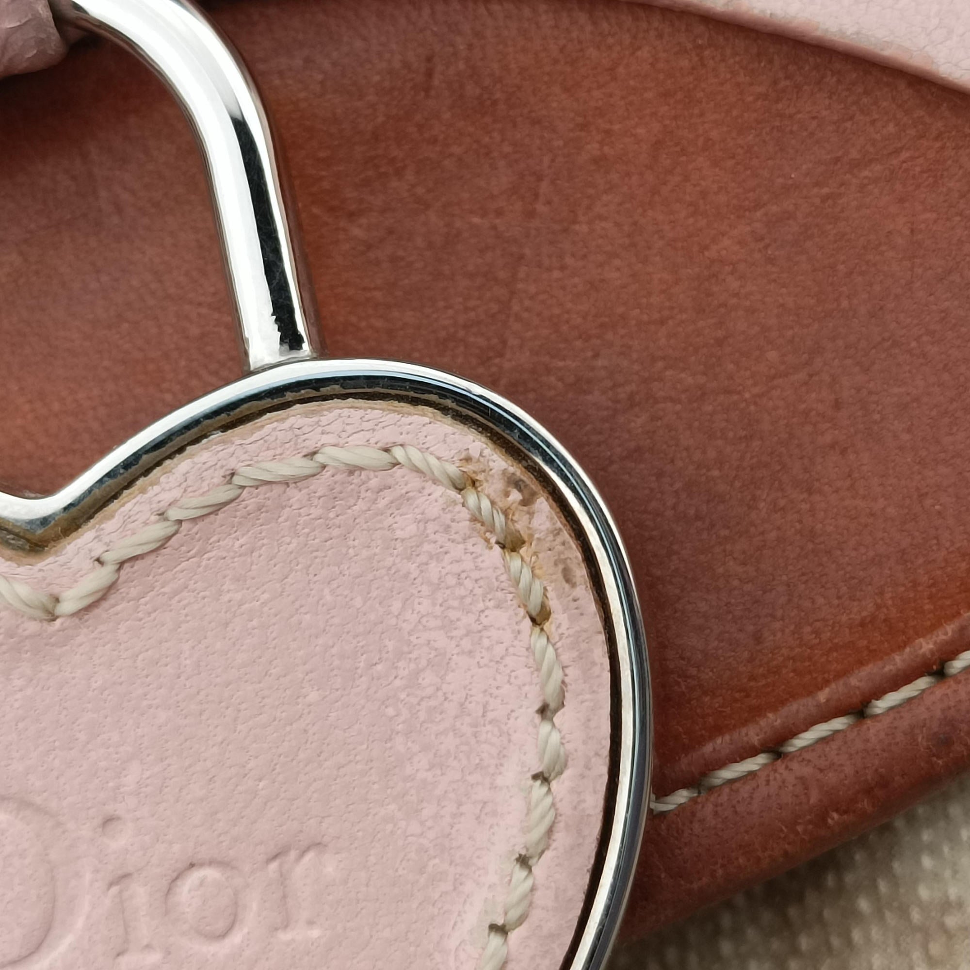 Vintage Christian Dior Romantic Heart Trotter Beige x Brown x Pink PVC Coated Canvas x leather  shoulderbag | stylenewstar