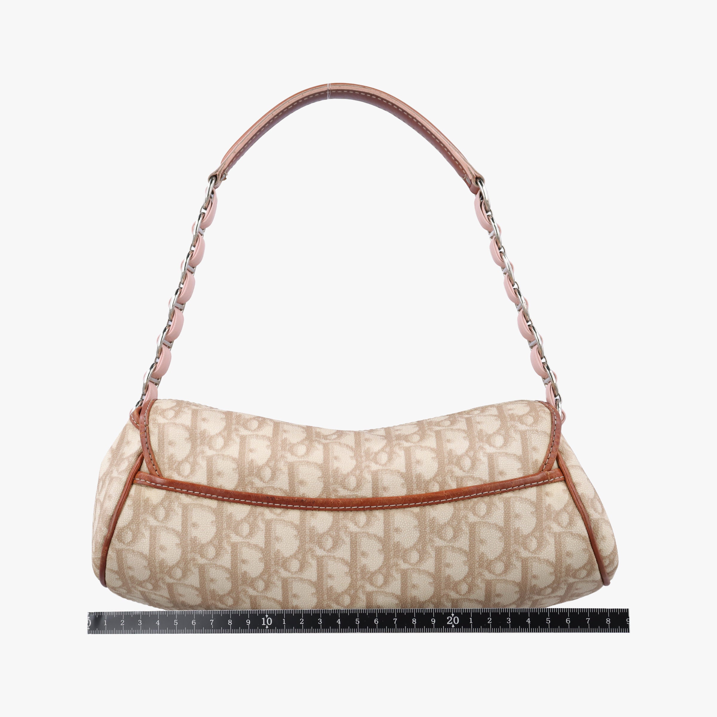 Vintage Christian Dior Romantic Heart Trotter Beige x Brown x Pink PVC Coated Canvas x leather  shoulderbag | stylenewstar