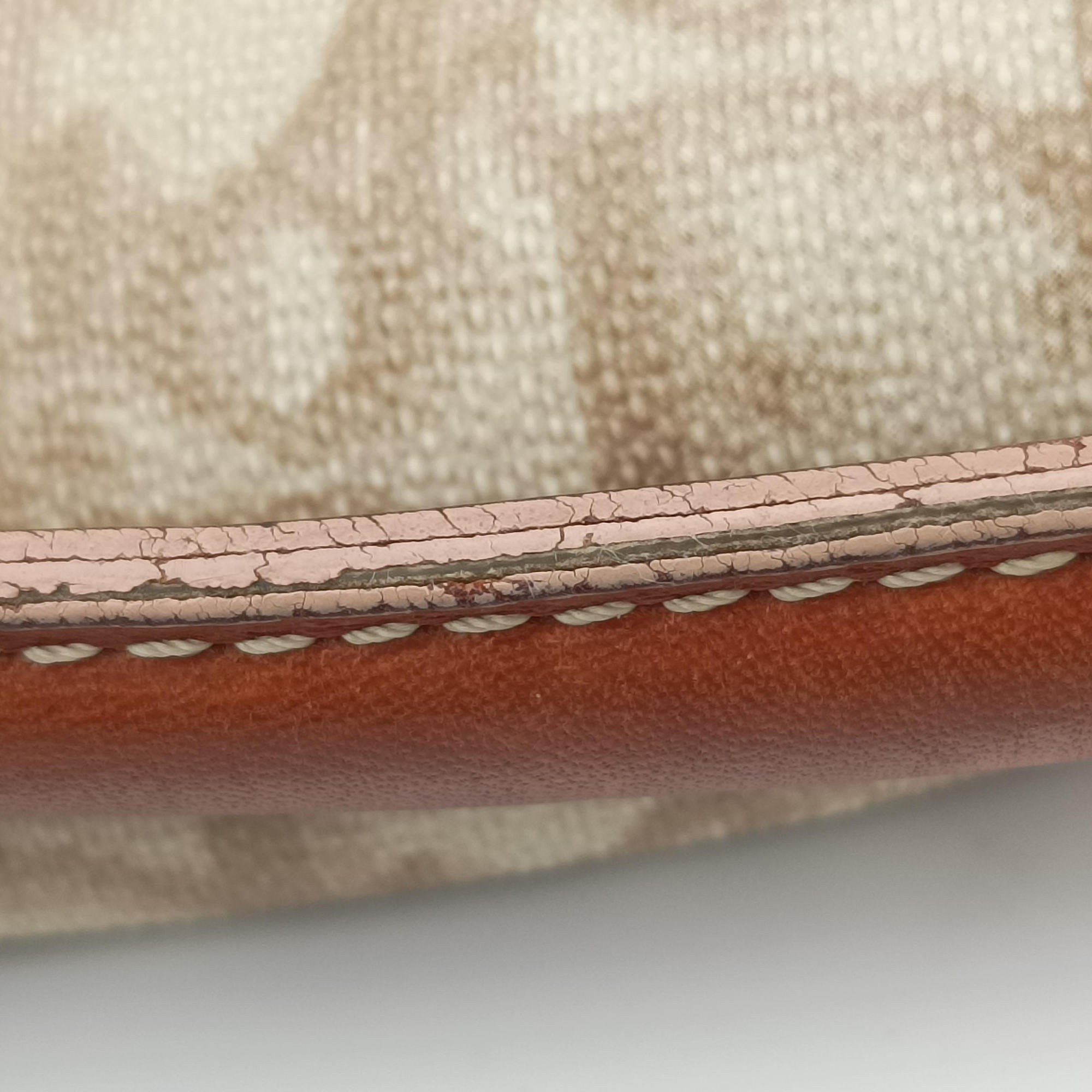 Vintage Christian Dior Romantic Heart Trotter Beige x Brown x Pink PVC Coated Canvas x leather  shoulderbag | stylenewstar