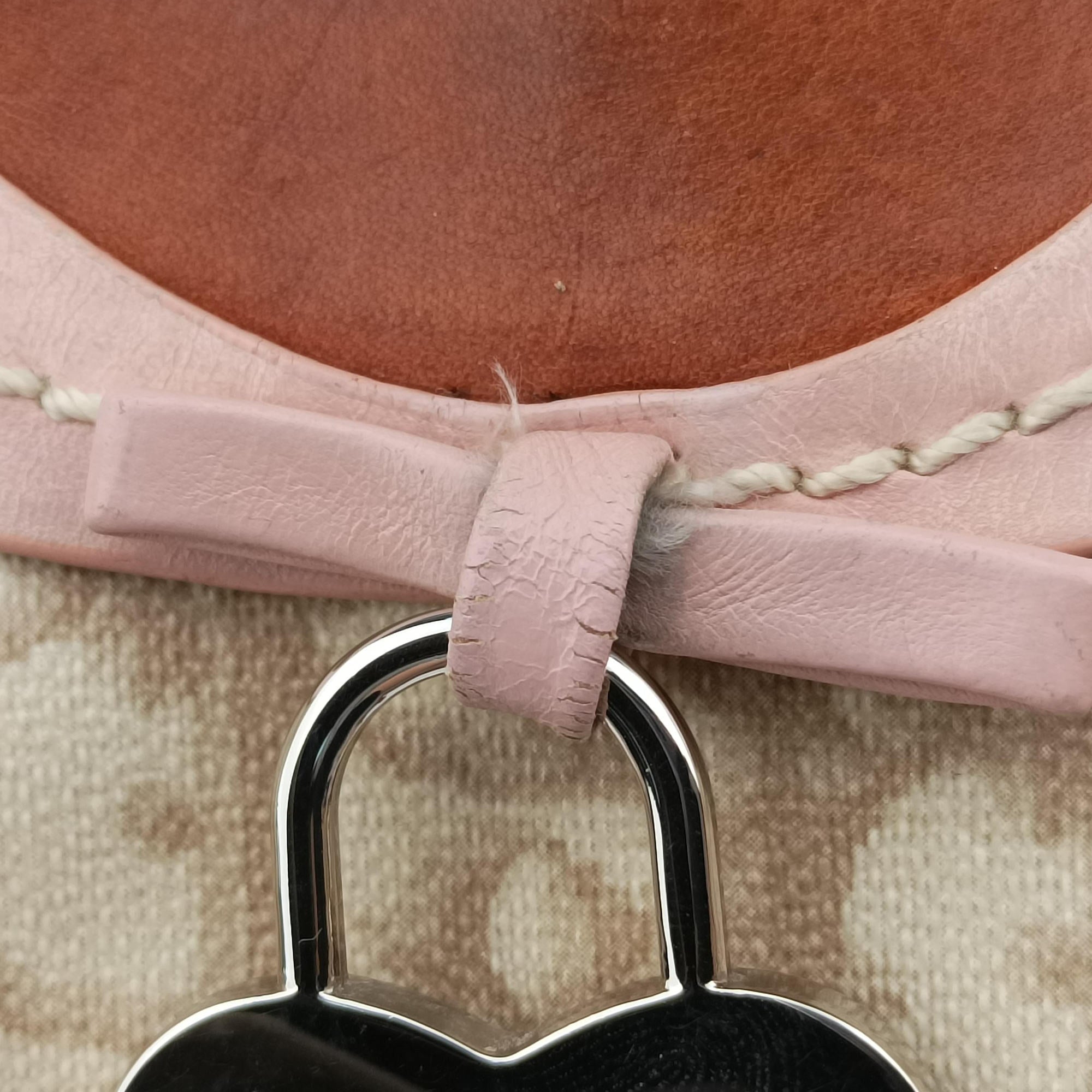 Vintage Christian Dior Romantic Heart Trotter Beige x Brown x Pink PVC Coated Canvas x leather  shoulderbag | stylenewstar