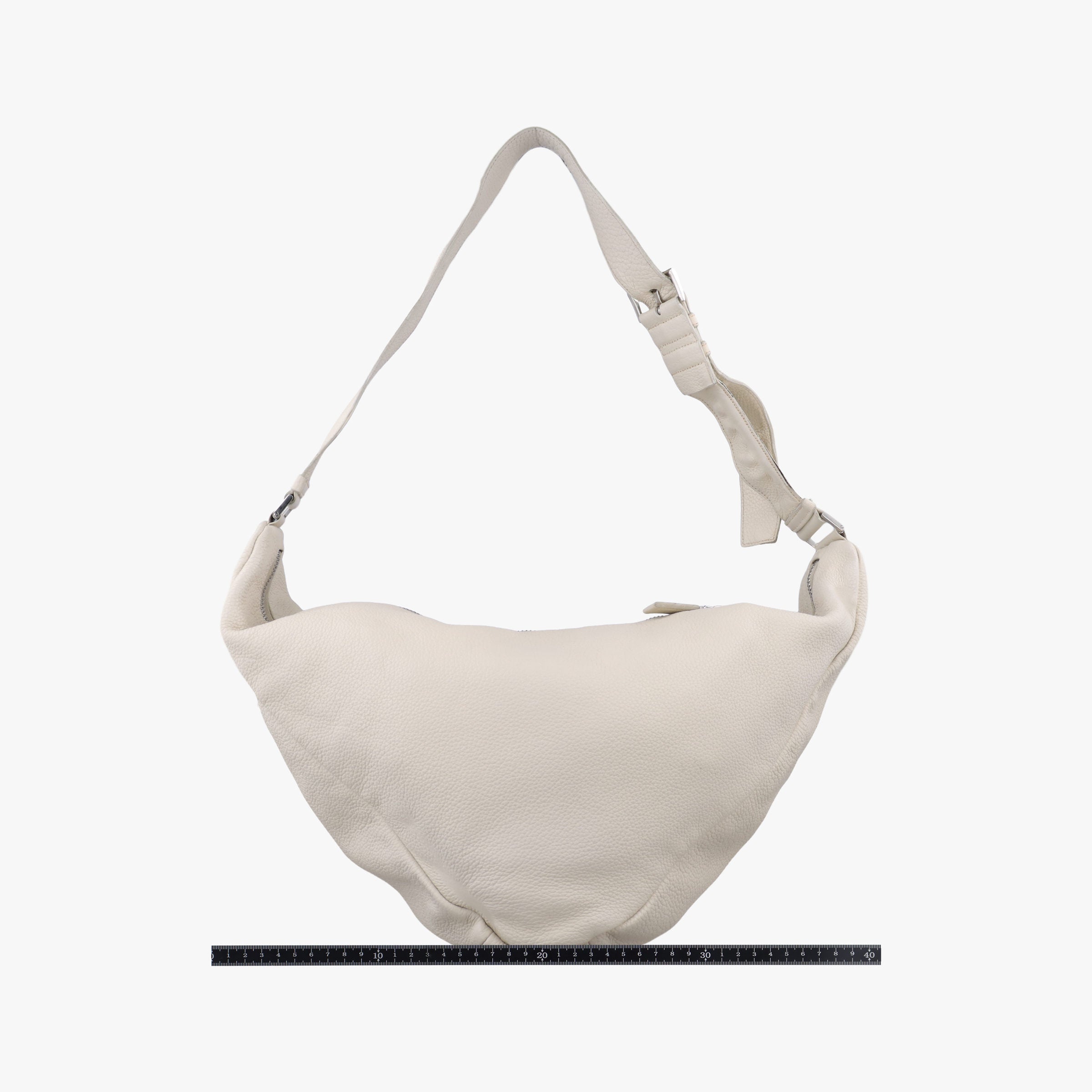 Pre-owned Prada Triangle Logo Plate White Leather 2VY007 shoulderbag | stylenewstar