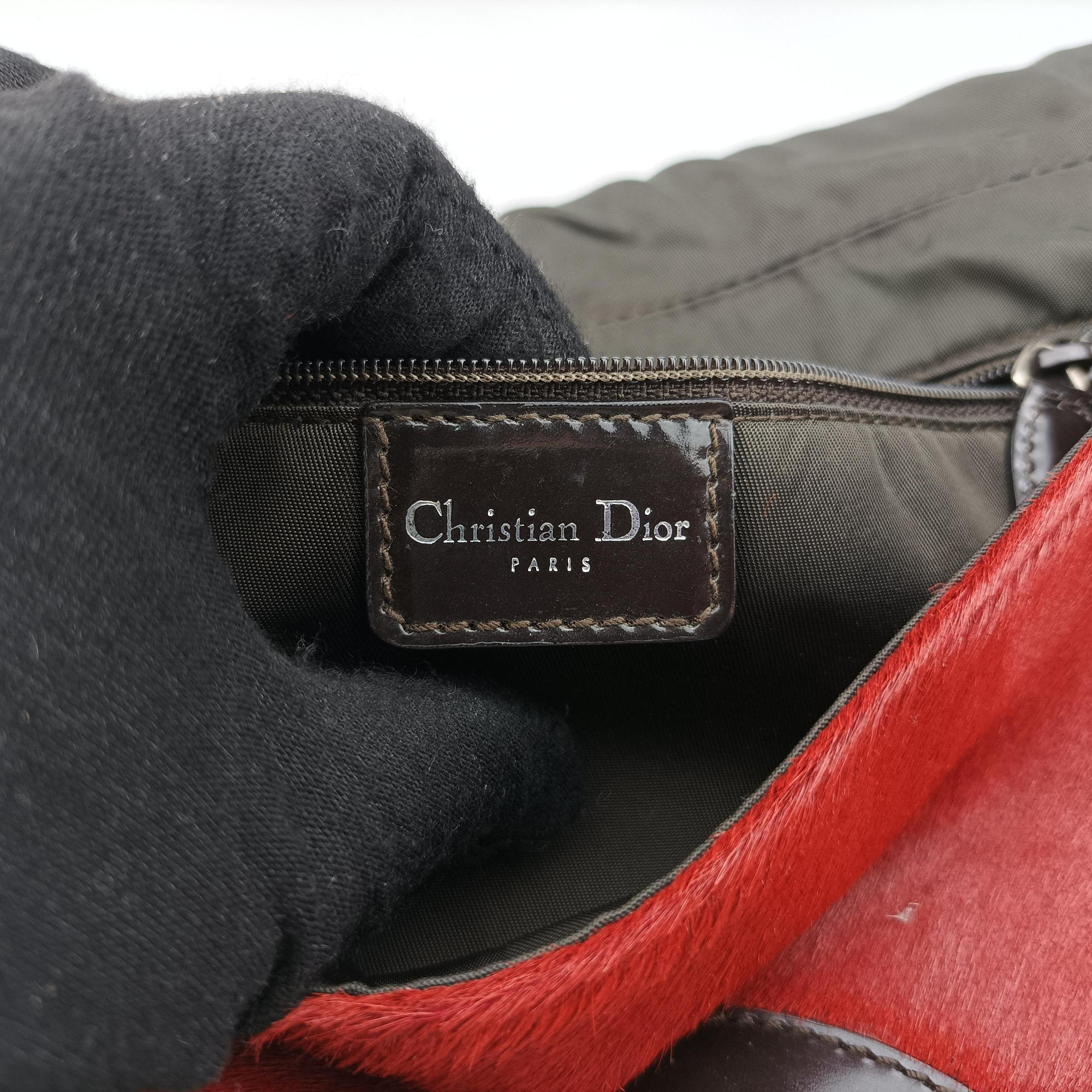 Pre-owned Christian Dior Malice pearl Red ponyhair  shoulderbag | stylenewstar