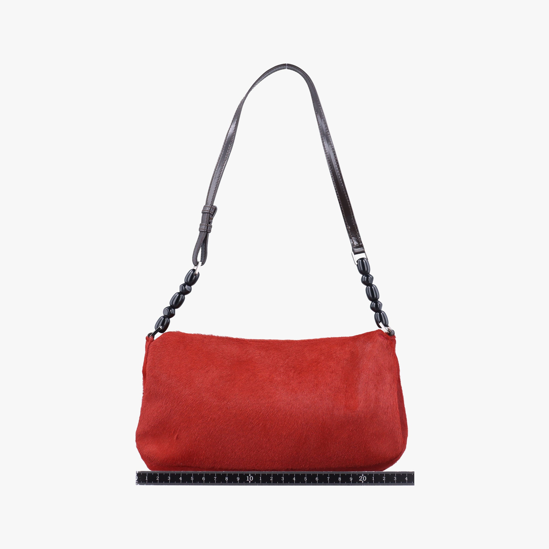 Pre-owned Christian Dior Malice pearl Red ponyhair  shoulderbag | stylenewstar