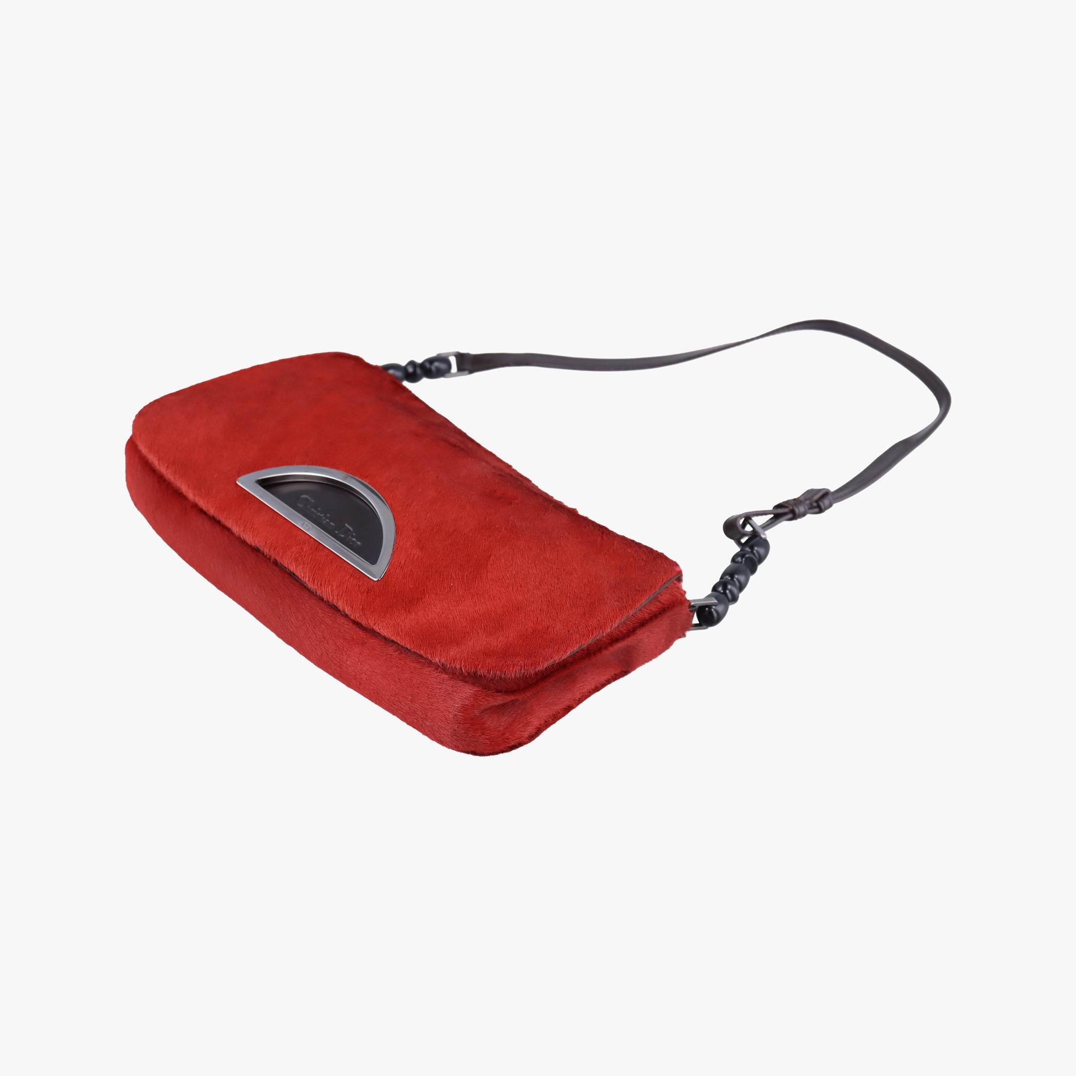 Pre-owned Christian Dior Malice pearl Red ponyhair  shoulderbag | stylenewstar
