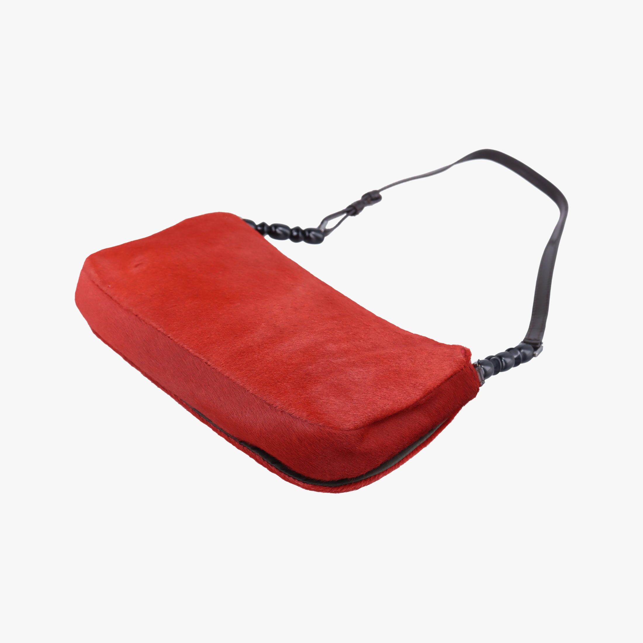 Pre-owned Christian Dior Malice pearl Red ponyhair  shoulderbag | stylenewstar