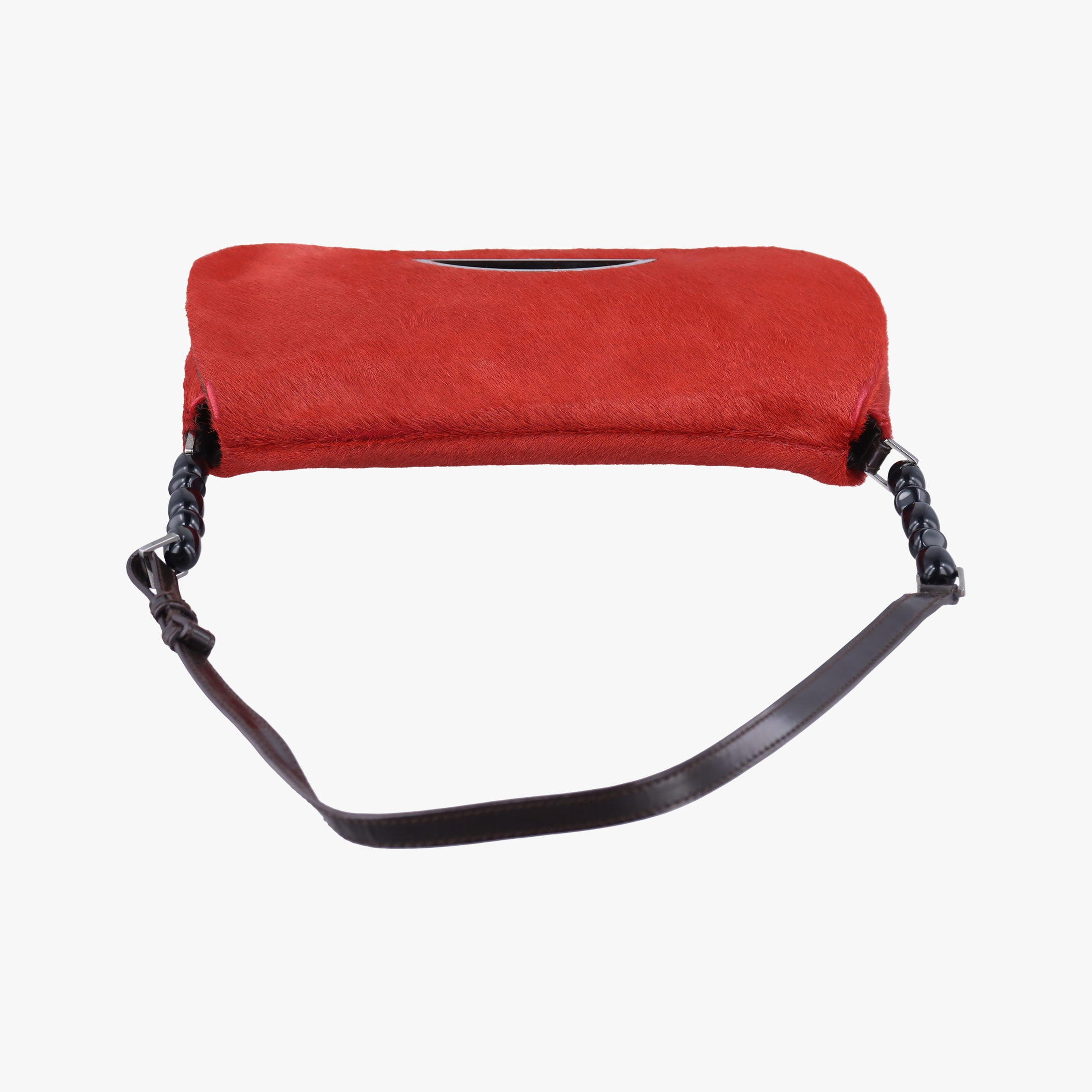 Pre-owned Christian Dior Malice pearl Red ponyhair  shoulderbag | stylenewstar