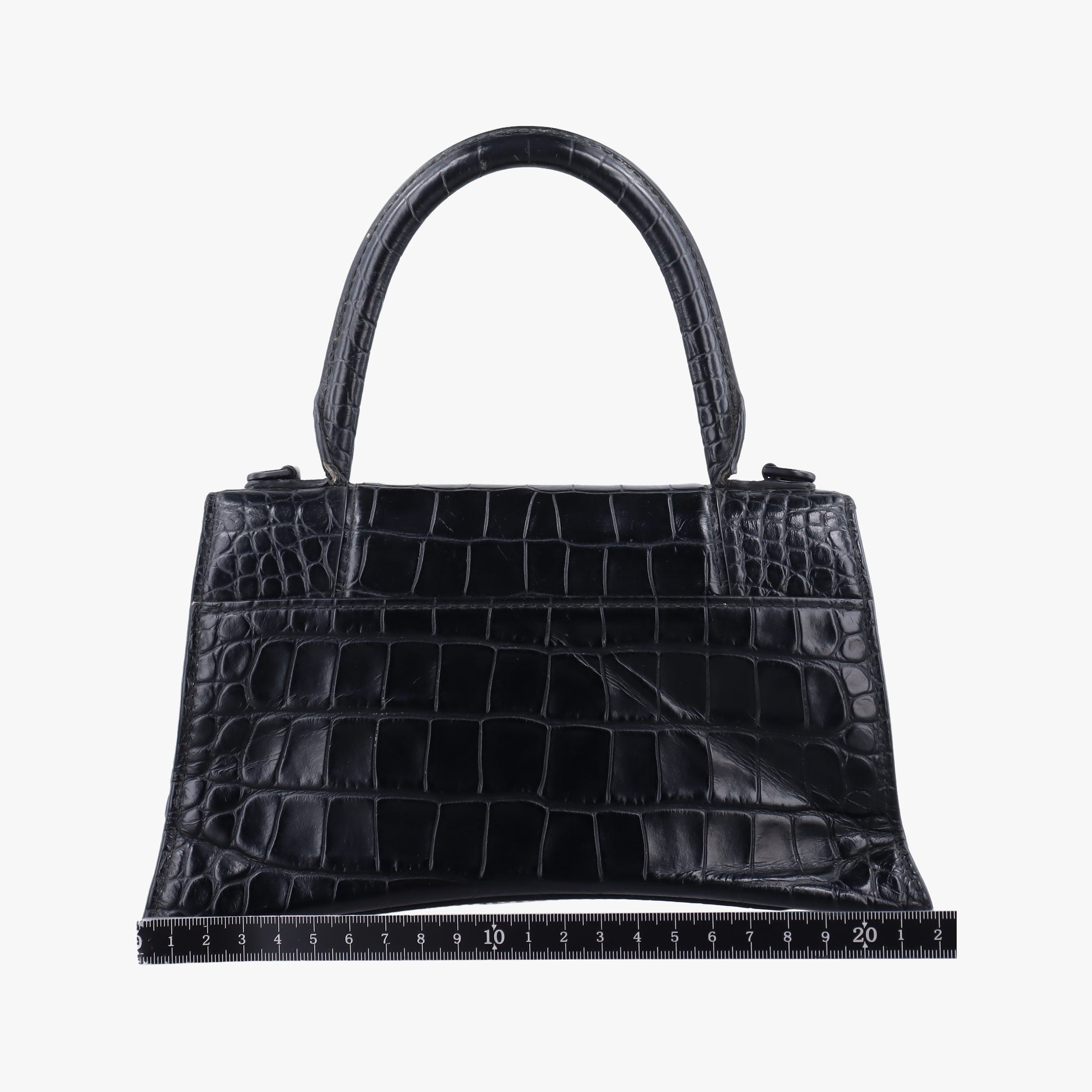 Pre-owned Balenciaga Hourglass Small Black Leather 593546 shoulderbag | stylenewstar