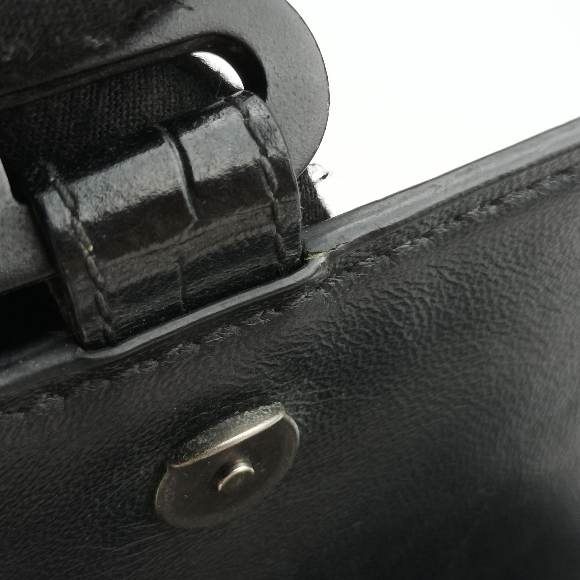 Pre-owned Balenciaga Hourglass Small Black Leather 593546 shoulderbag | stylenewstar