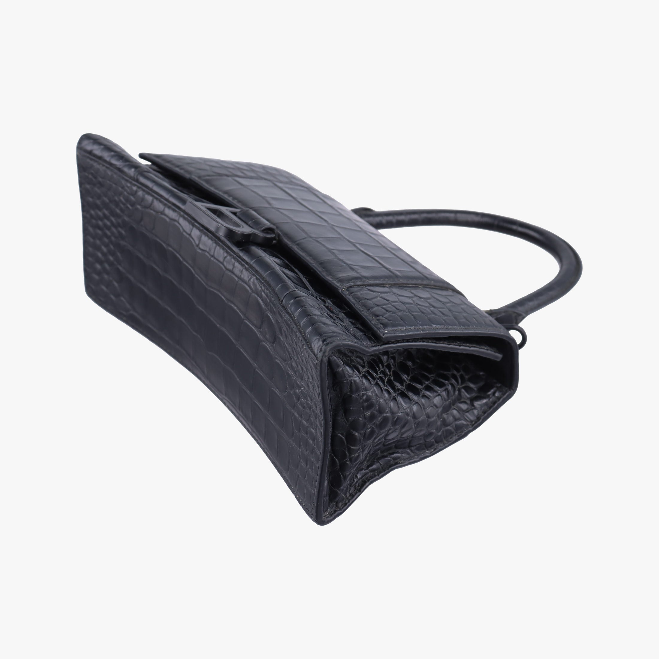 Pre-owned Balenciaga Hourglass Small Black Leather 593546 shoulderbag | stylenewstar
