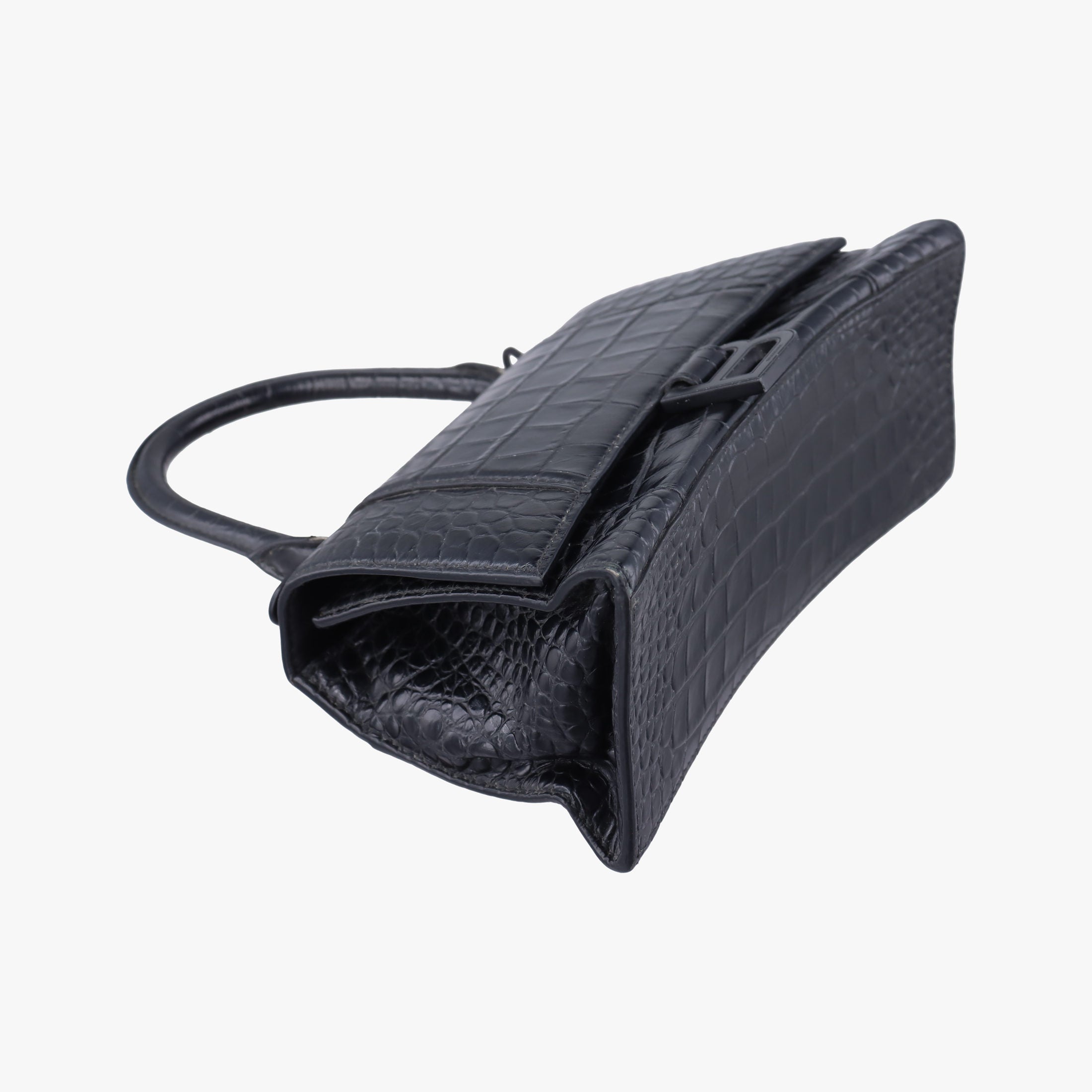 Pre-owned Balenciaga Hourglass Small Black Leather 593546 shoulderbag | stylenewstar
