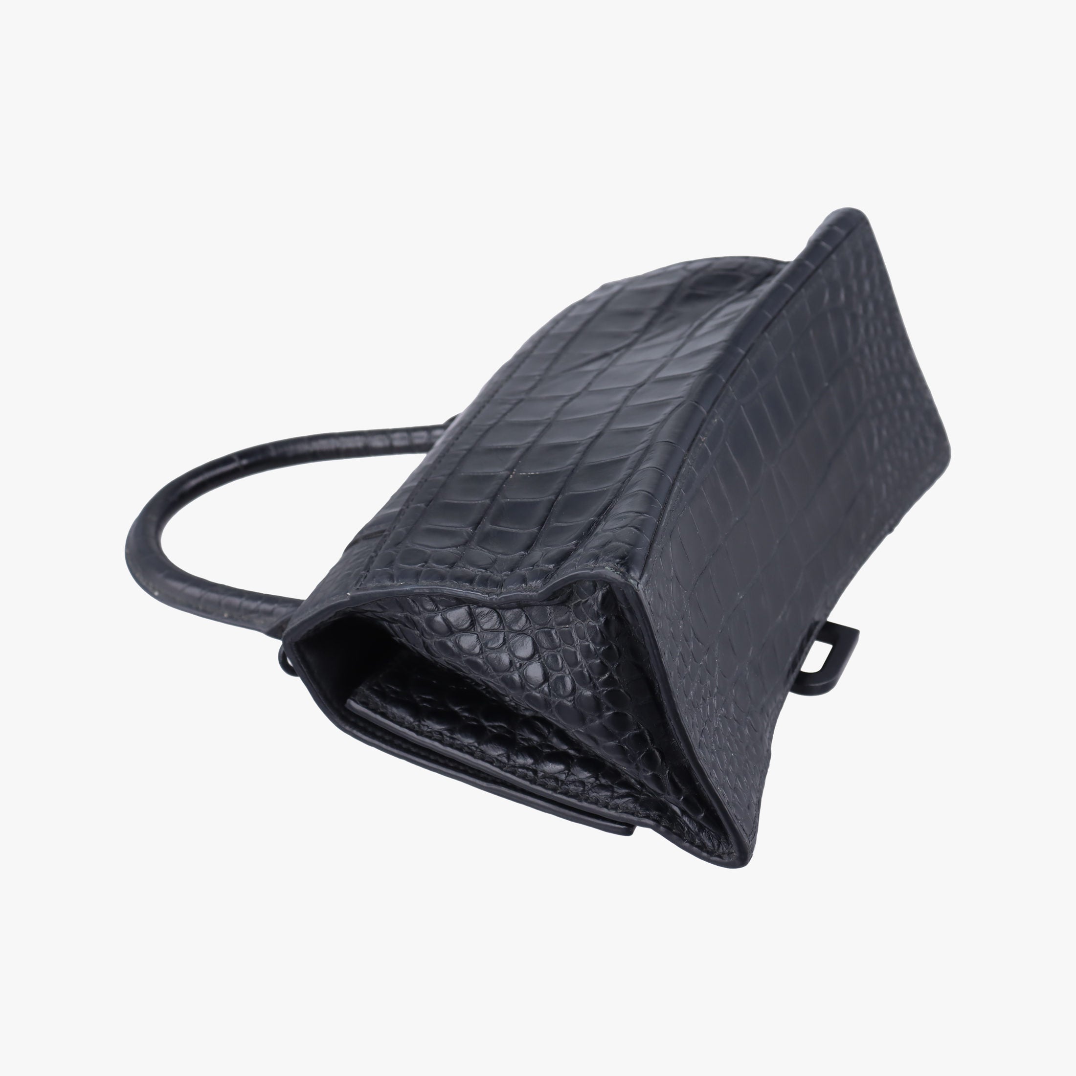 Pre-owned Balenciaga Hourglass Small Black Leather 593546 shoulderbag | stylenewstar