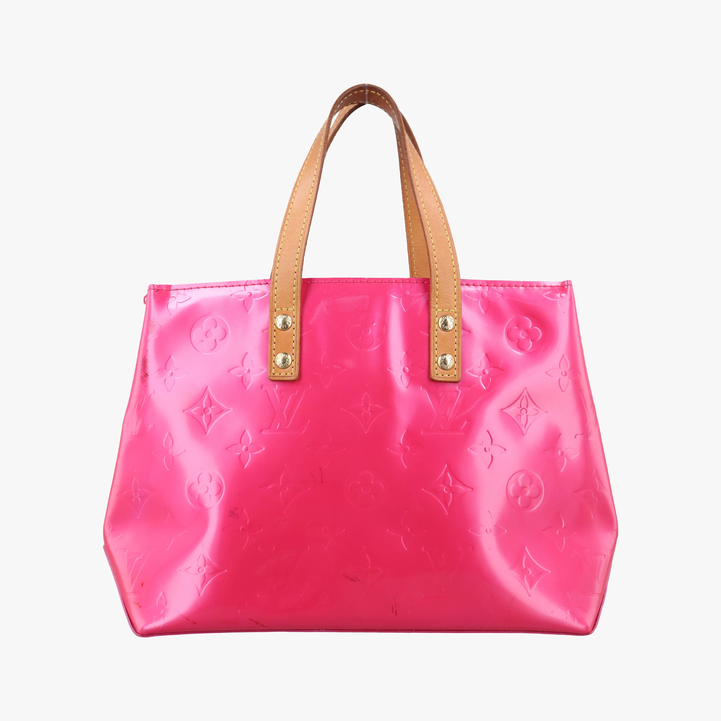 Pre-owned Louis Vuitton Reade PM Fuchsia Pink Vernis M91221 handbag | stylenewstar