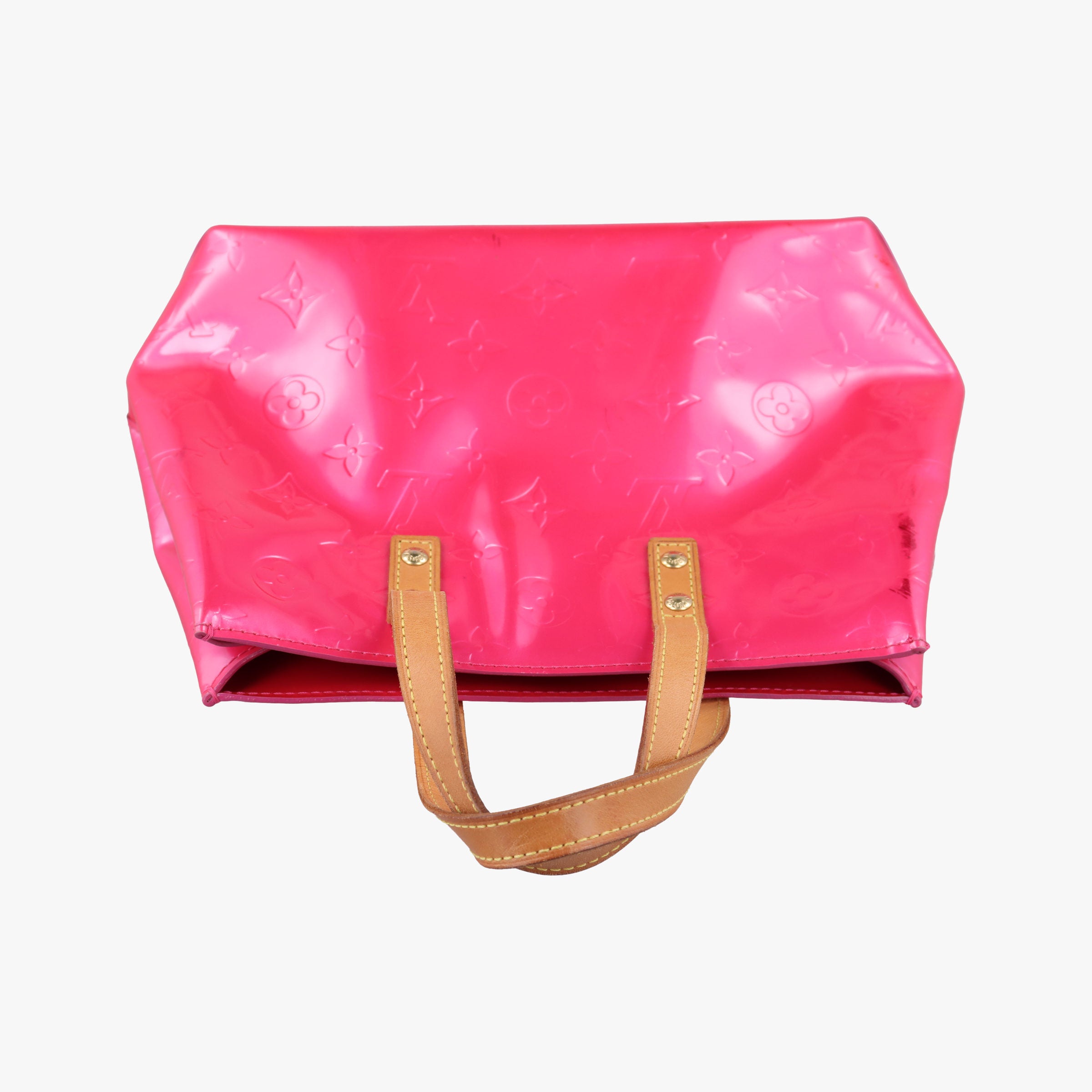 Pre-owned Louis Vuitton Reade PM Fuchsia Pink Vernis M91221 handbag | stylenewstar