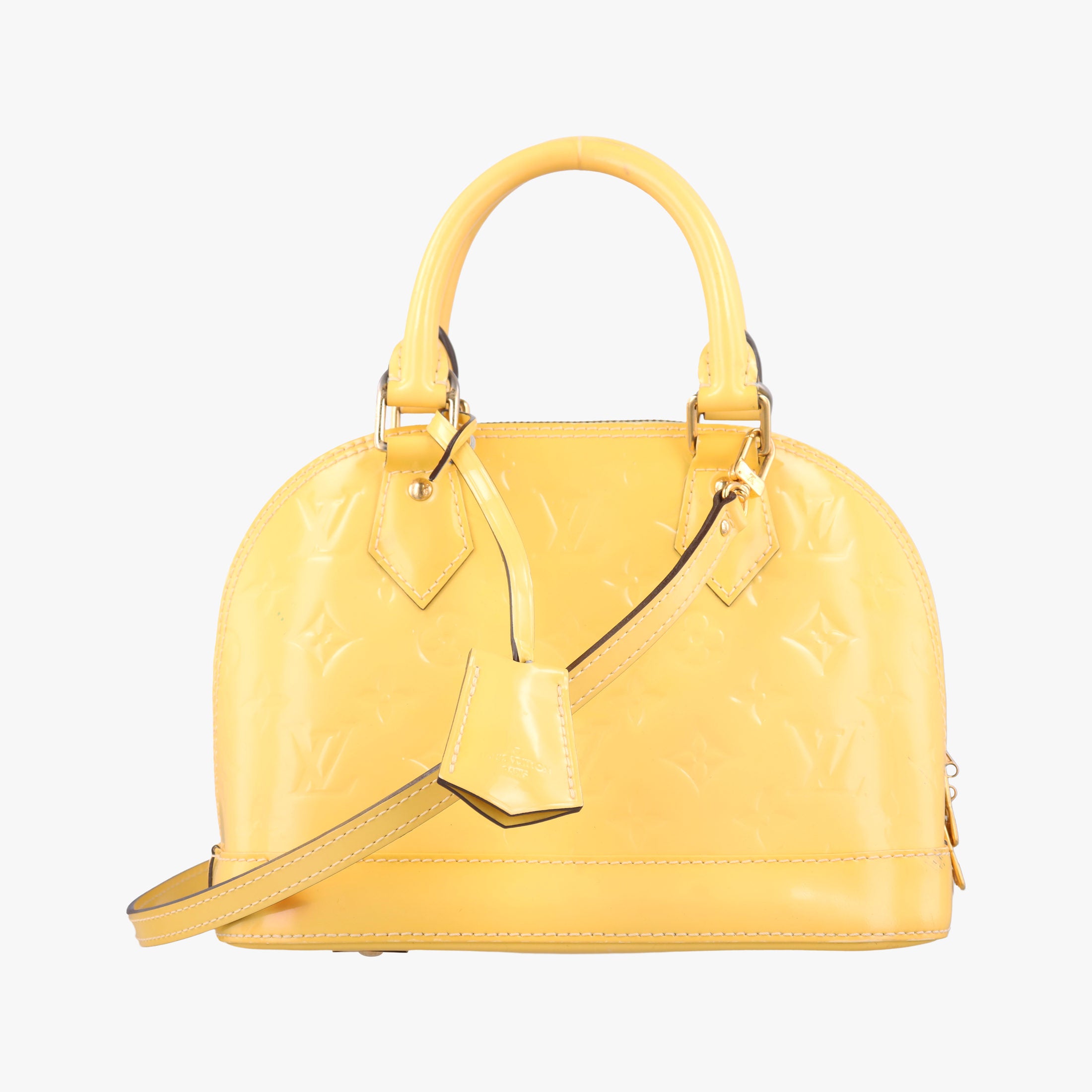 Pre-owned Louis Vuitton Alma BB Citrine Vernis M90104 shoulderbag | stylenewstar