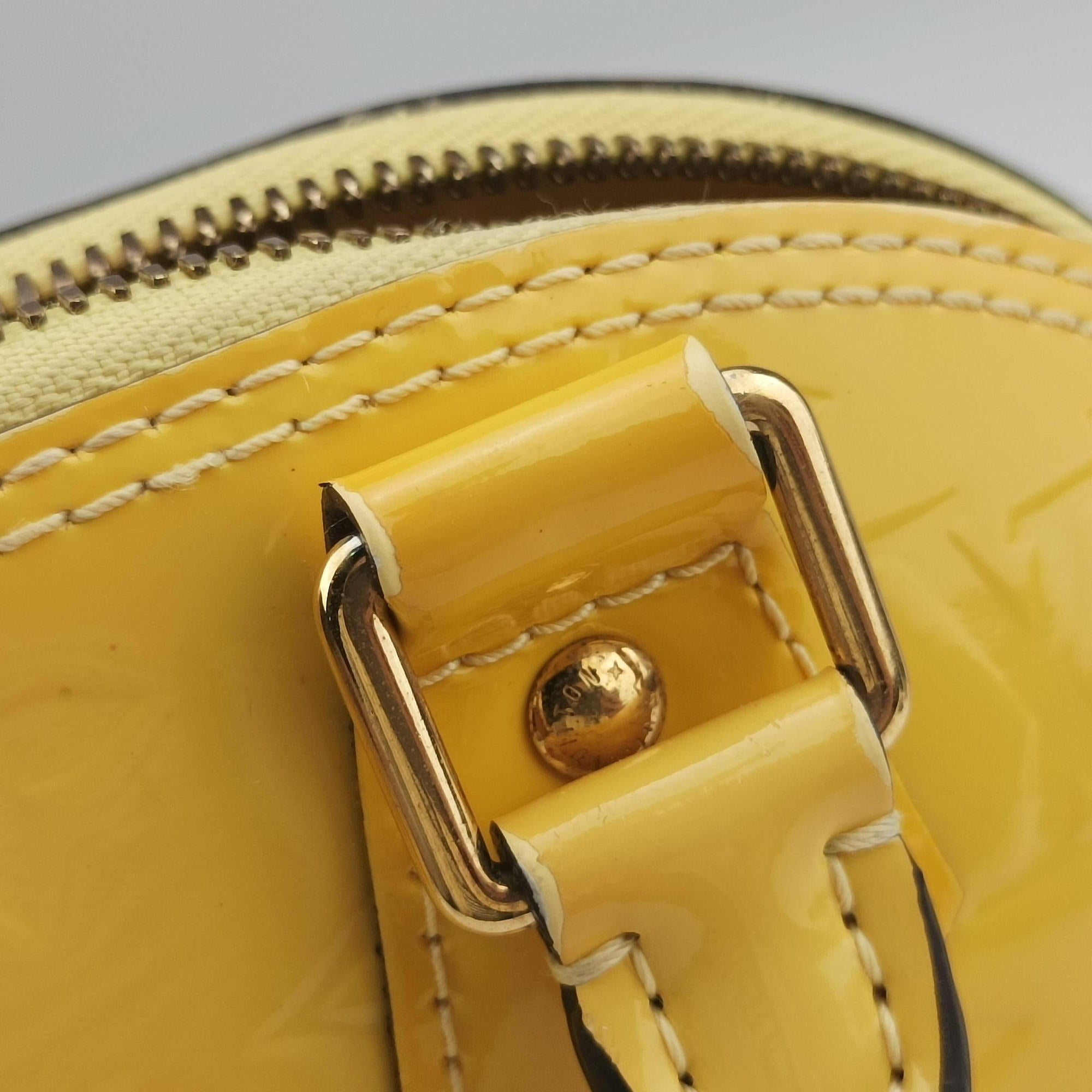 Pre-owned Louis Vuitton Alma BB Citrine Vernis M90104 shoulderbag | stylenewstar