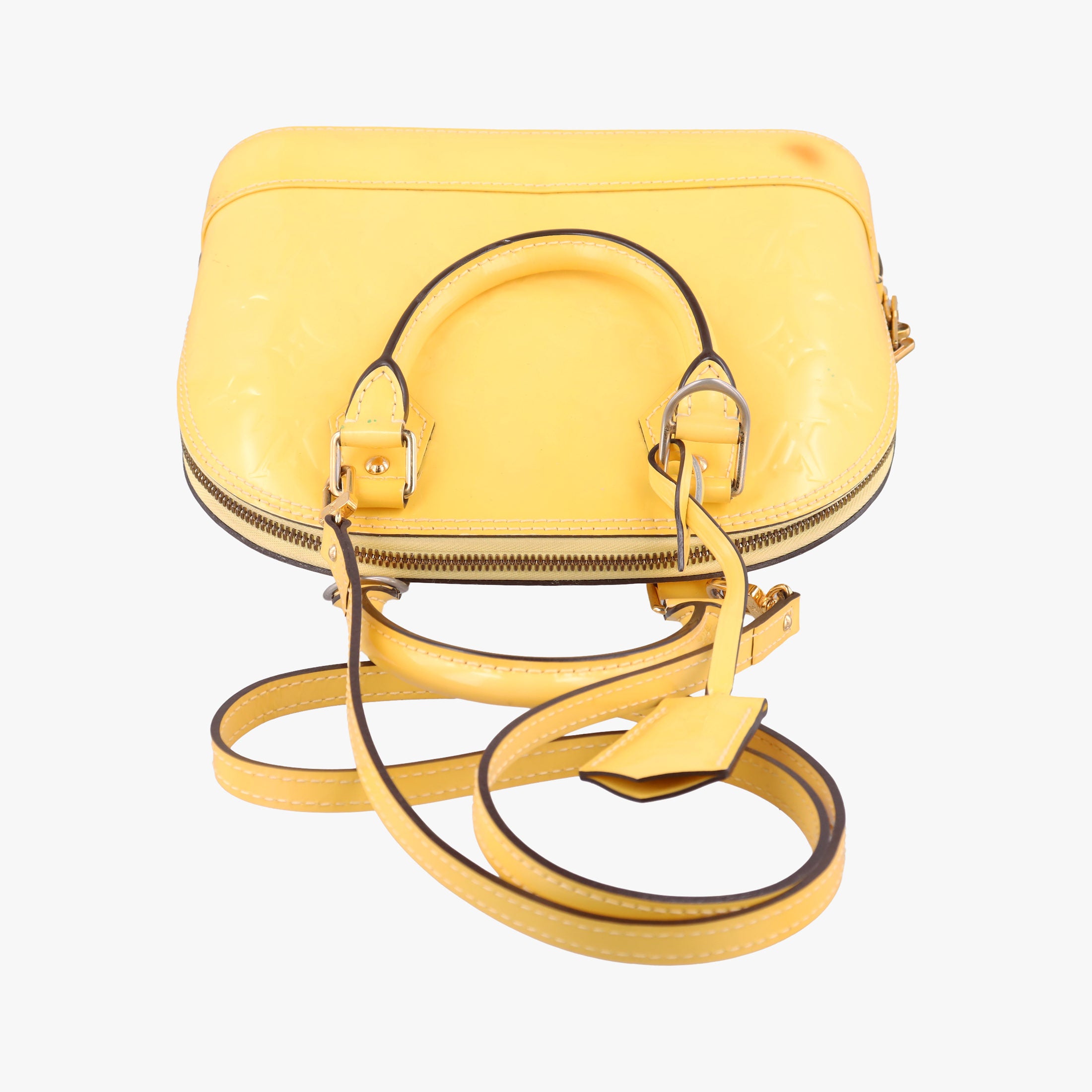 Pre-owned Louis Vuitton Alma BB Citrine Vernis M90104 shoulderbag | stylenewstar