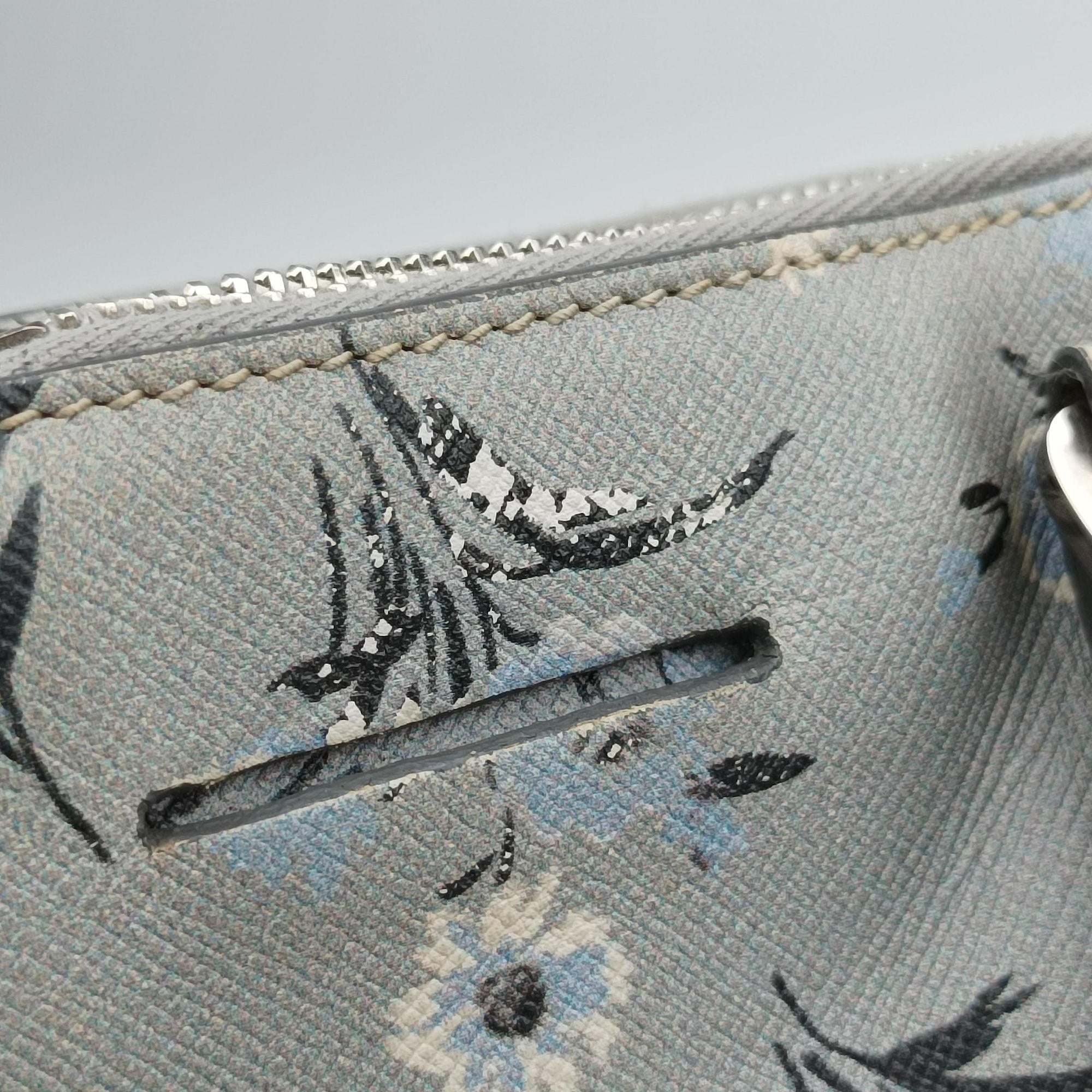 Pre-owned Prada Galleria　Pale Blue Floral Print Multicolour Saffiano　Leather BL837P shoulderbag | stylenewstar