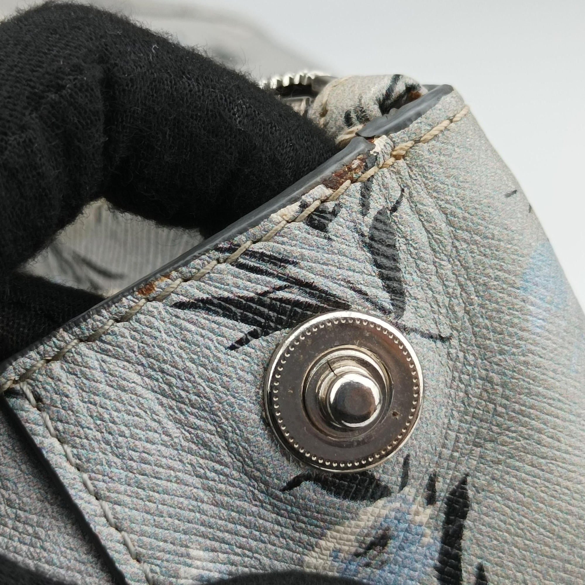 Pre-owned Prada Galleria　Pale Blue Floral Print Multicolour Saffiano　Leather BL837P shoulderbag | stylenewstar